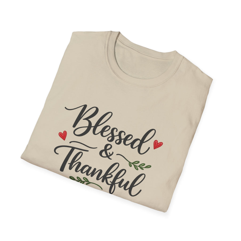 Blessed & Thankful T-Shirt Christian Gratitude Shirt Faith Inspired Tee 7 colors 100% cotton