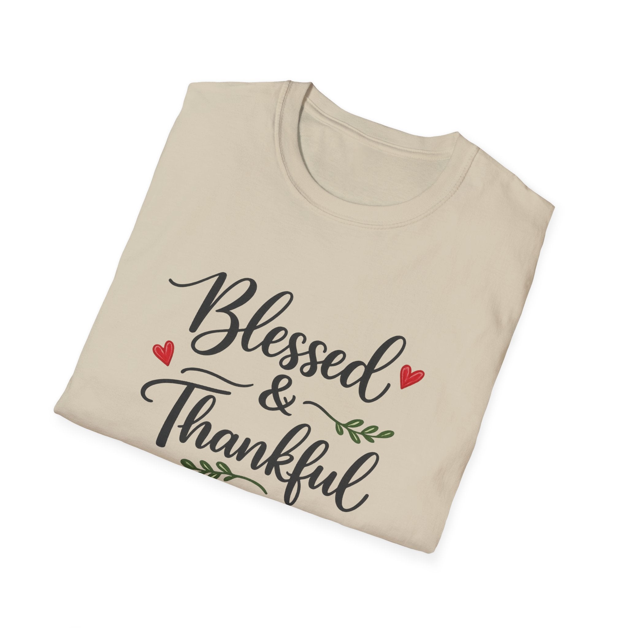 Blessed & Thankful T-Shirt Christian Gratitude Shirt Faith Inspired Tee 7 colors 100% cotton