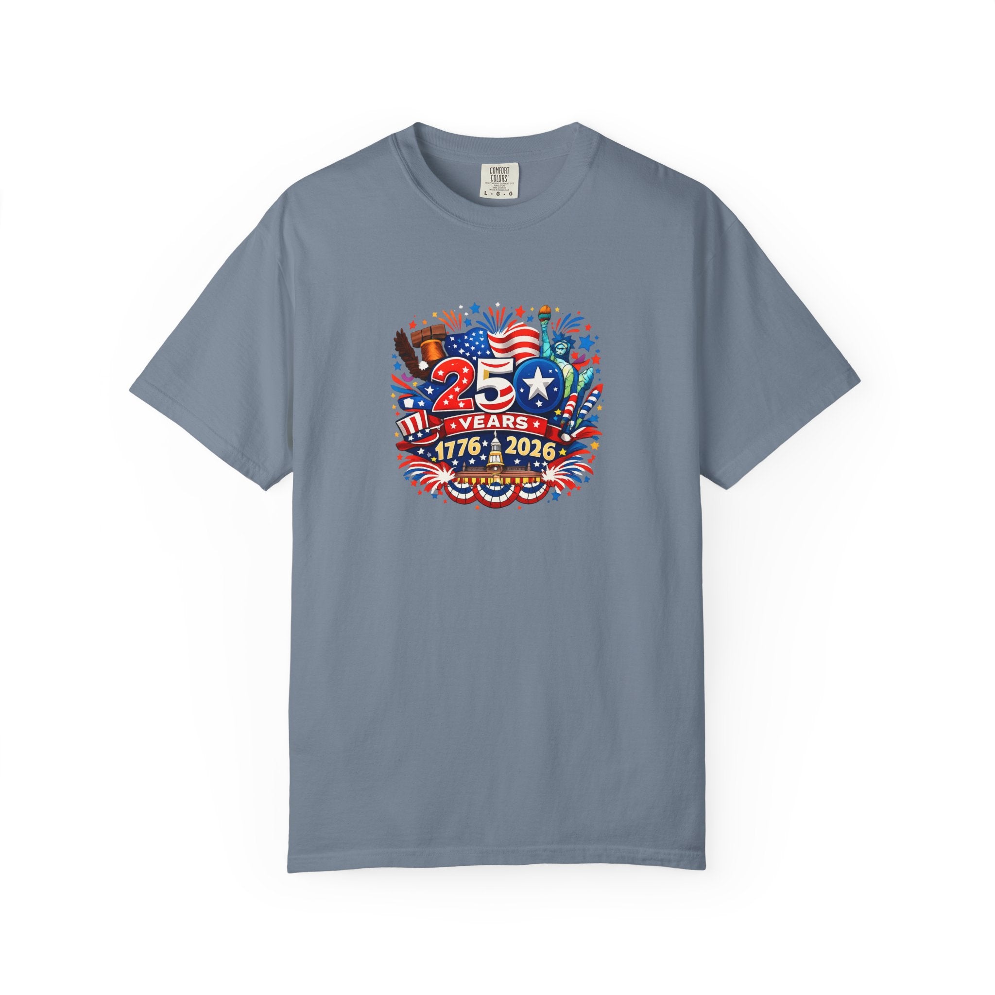 Amerika 250 Jahre T-Shirt 1776-2026 T-Shirt USA Unabhängigkeits-Jubiläum T-Shirt Vierter Juli T-Shirt 6 Farben 100% Baumwolle