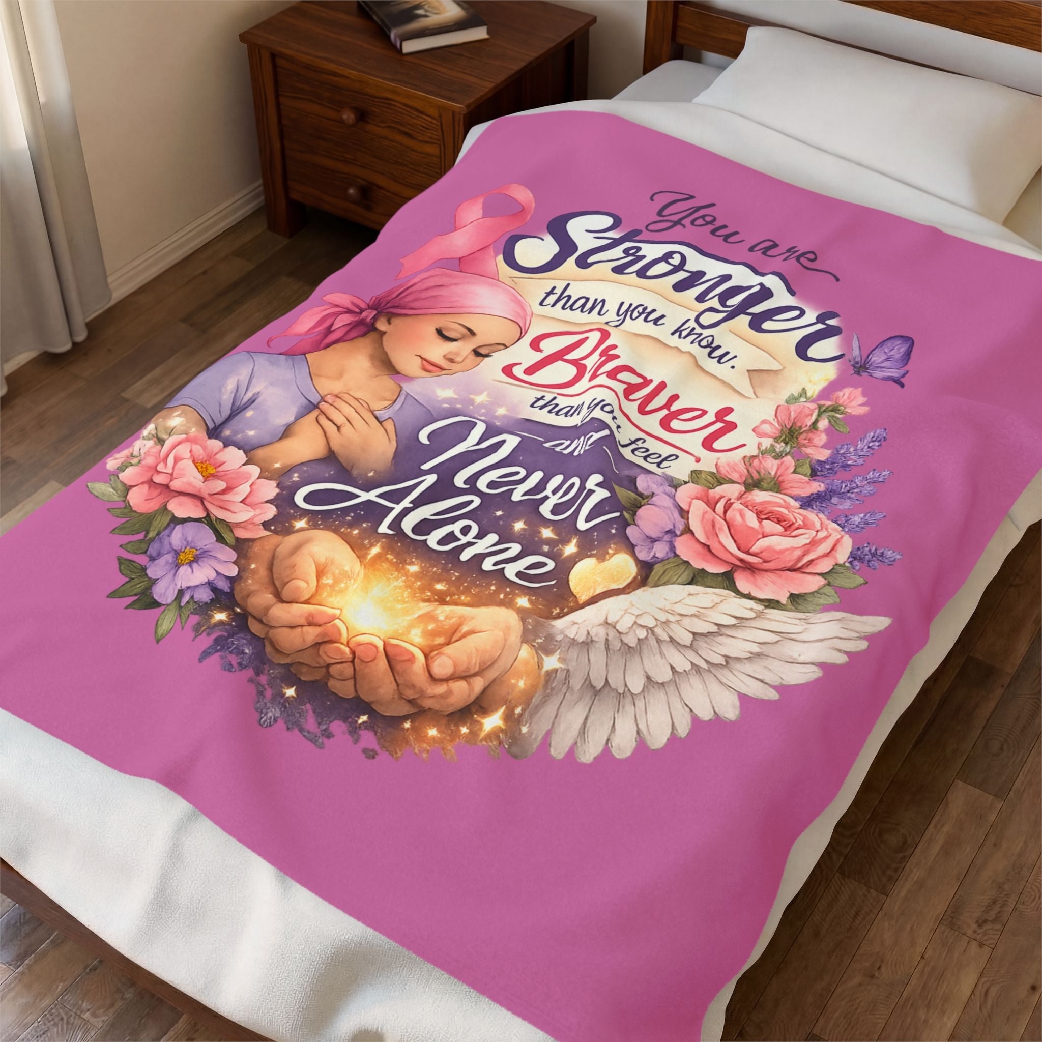 Cancer Support Blanket You Are Stronger Than You Know Breast Cancer Gift Comfort & Hope Blanket 50" x 60"