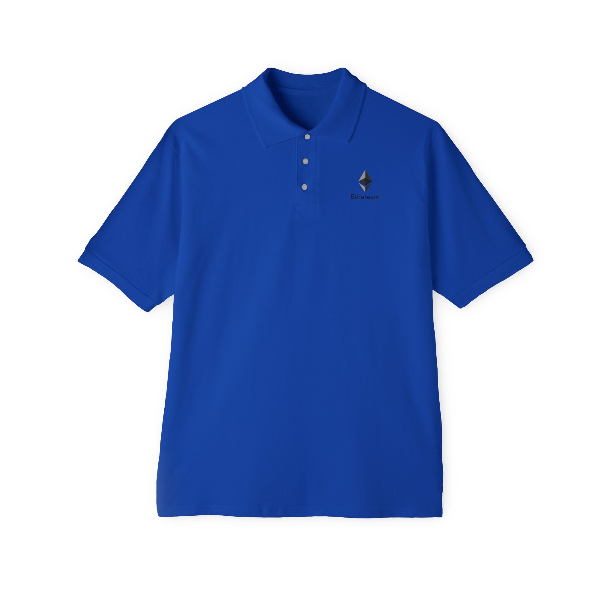 Ethereum Polo Shirt for Men ETH Crypto Logo Polo Crypto Enthusiast Gift Minimalist Crypto Clothing 3 colors 100% cotton