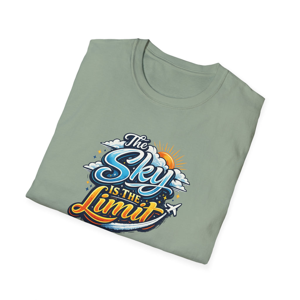 The Sky Is The Limit Motivational Graphic Tee Inspirational Quote Shirt Dream Big Positive Mindset T-Shirt 7 colors 100% cotton