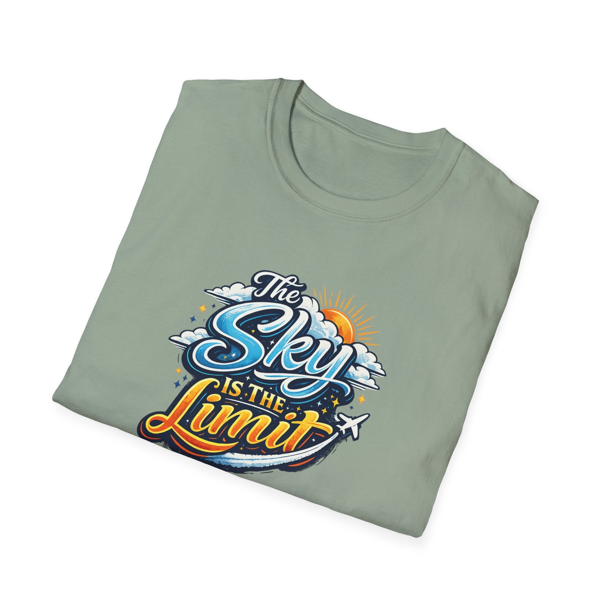 The Sky Is The Limit Motivational Graphic Tee Inspirational Quote Shirt Dream Big Positive Mindset T-Shirt 7 colors 100% cotton