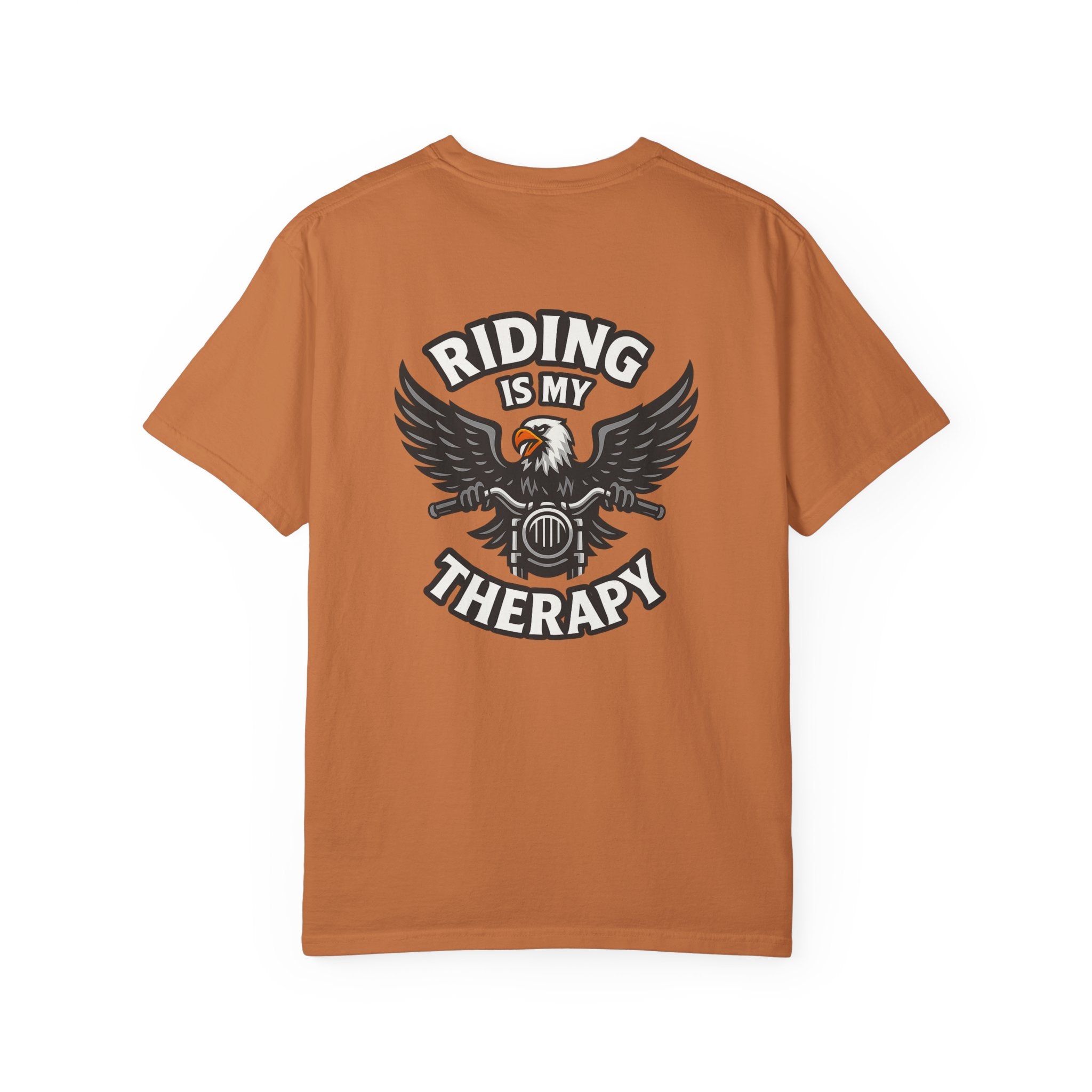 Riding is my Therapy Eagle Motorcycle T-Shirt Harley Biker Graphic Tee 8 colors 100% cotton