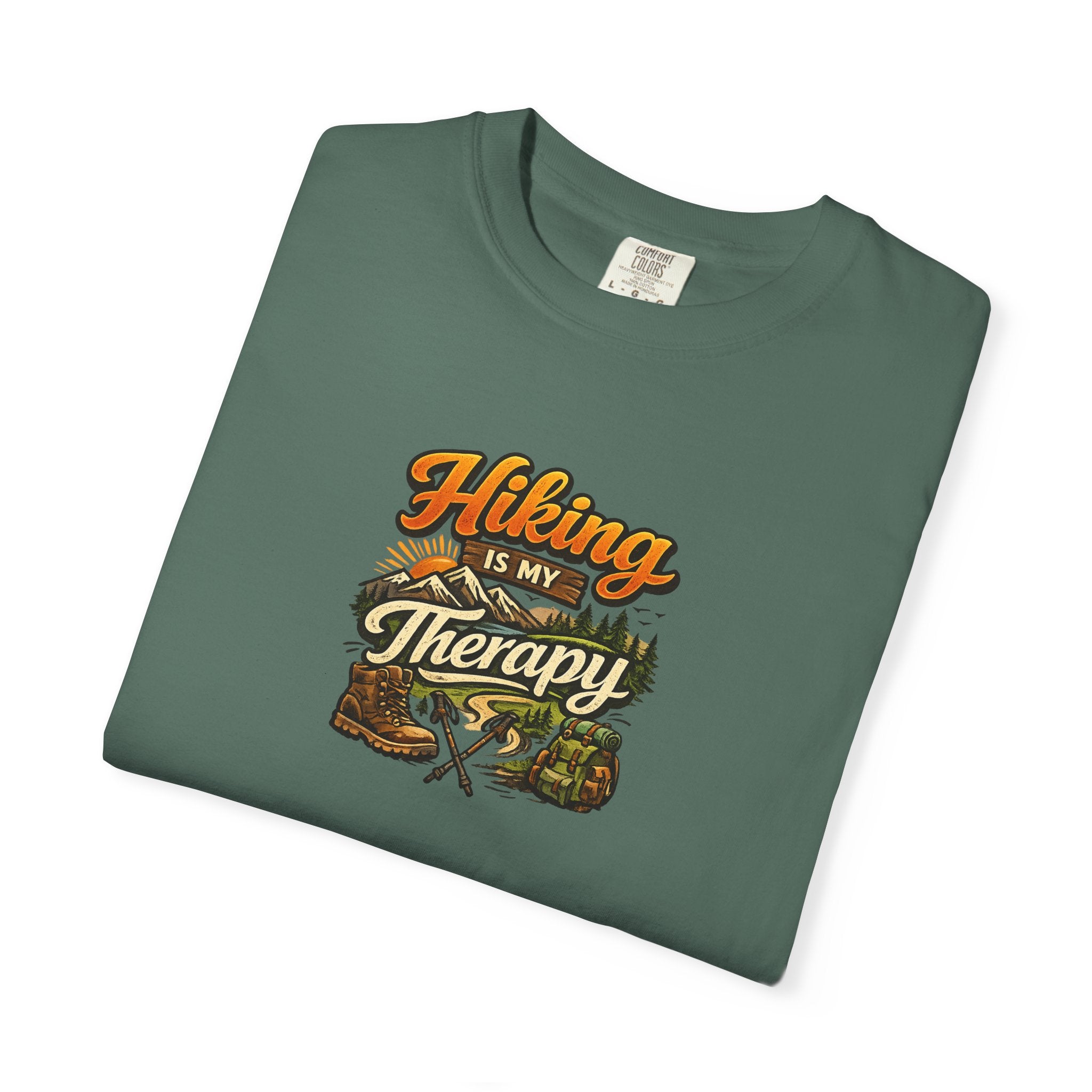 Hiking Is My Therapy Shirt Funny Hiking T-Shirt Outdoor Lover Gift Nature Adventure Tee Hiker Trail Shirt 7 colors 100% cotton