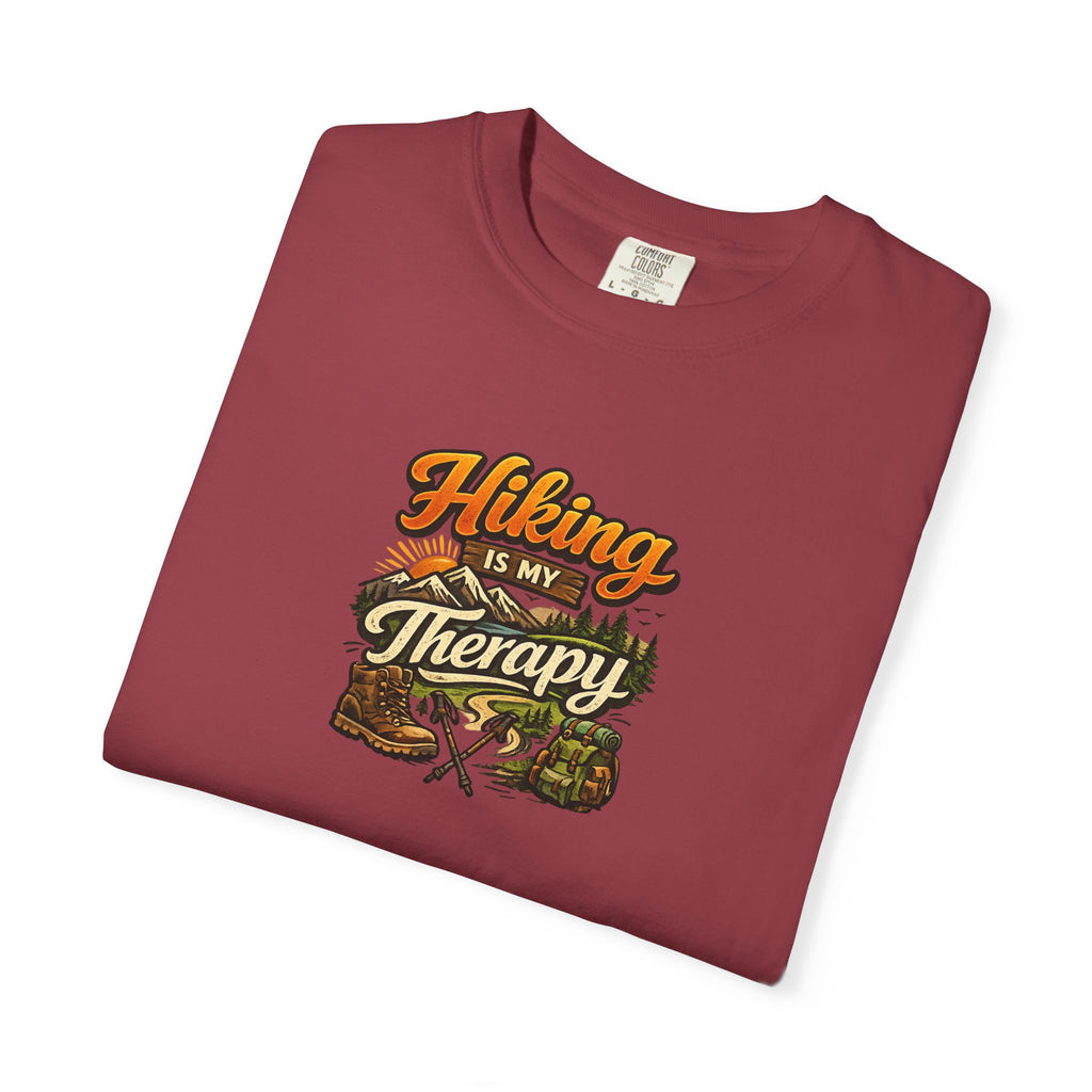 Hiking Is My Therapy Shirt Funny Hiking T-Shirt Outdoor Lover Gift Nature Adventure Tee Hiker Trail Shirt 7 colors 100% cotton