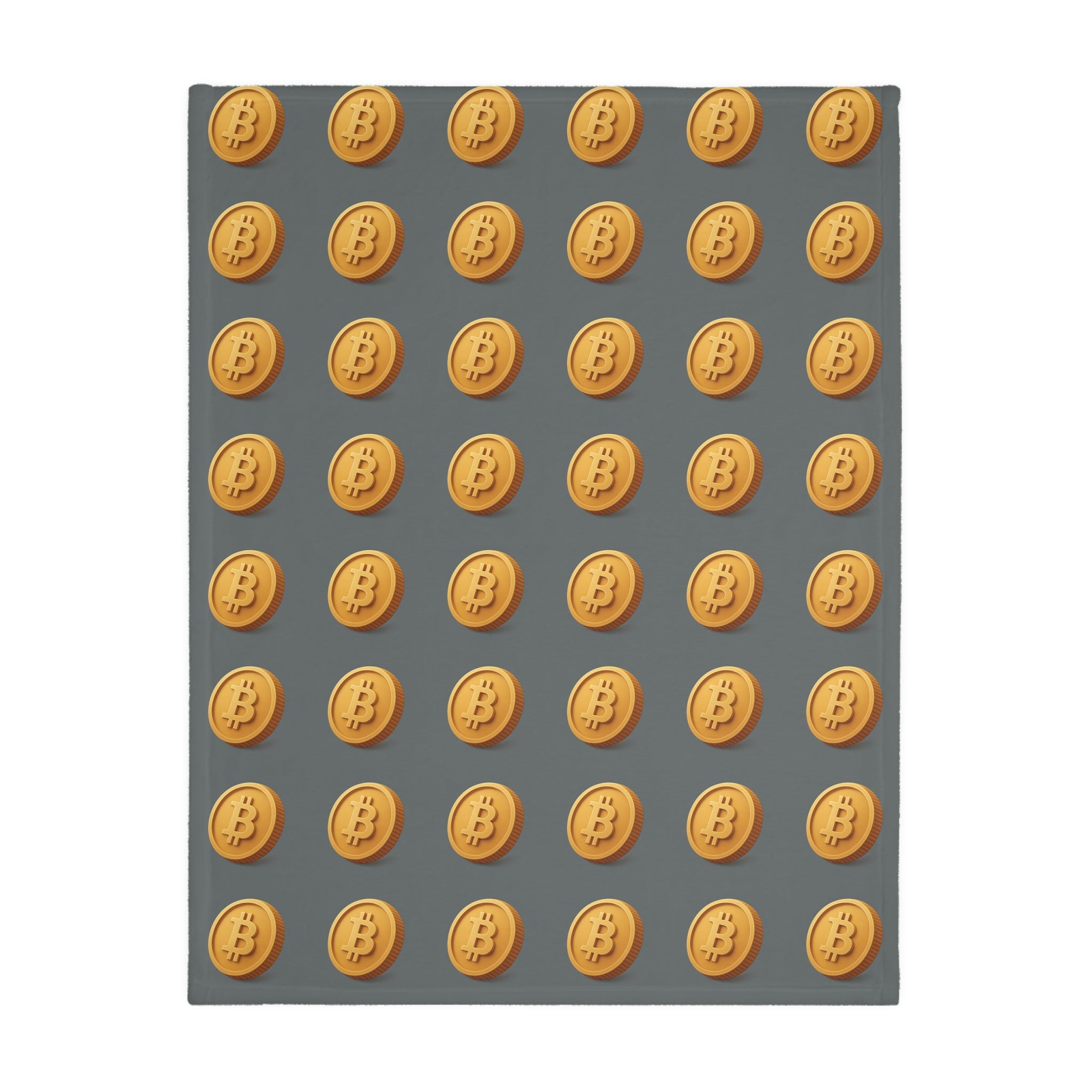 Bitcoin Pattern Velveteen Throw Blanket Crypto Lover Gift Soft Cozy BTC Decor 2 sizes