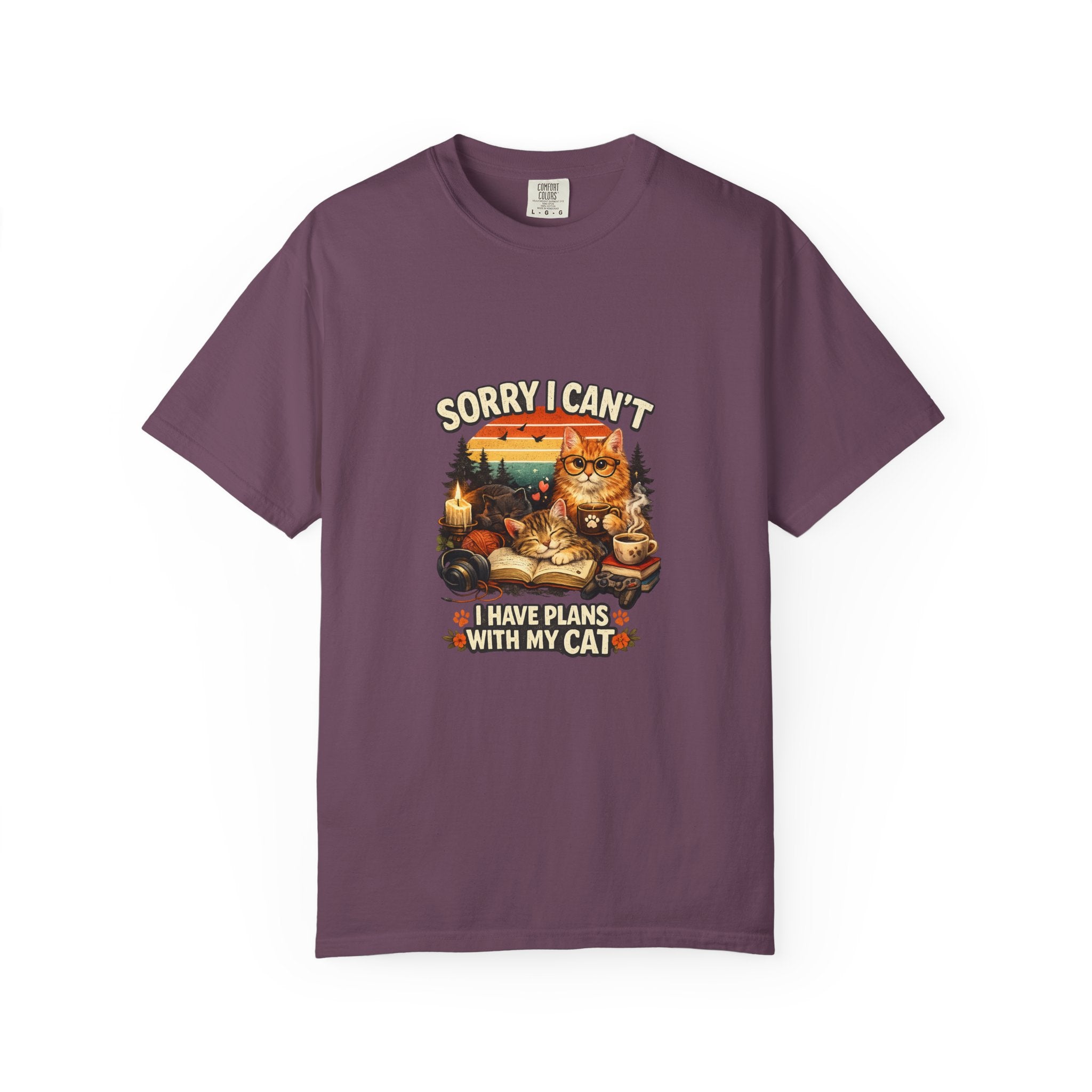 Sorry I Can't I Have Plans With My Cat TShirt Funny Cat Lover Shirt Cat Mom Tee Gift for Cat Owners 11 colors 100% cotton