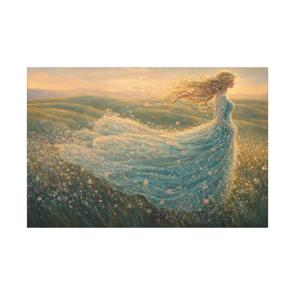 Fairy Tale Canvas Wall Art Princess Canvas Print Girls Nursery Wall Decor Enchanted Meadow Artwork Magical Bedroom Decor 36 x 24
