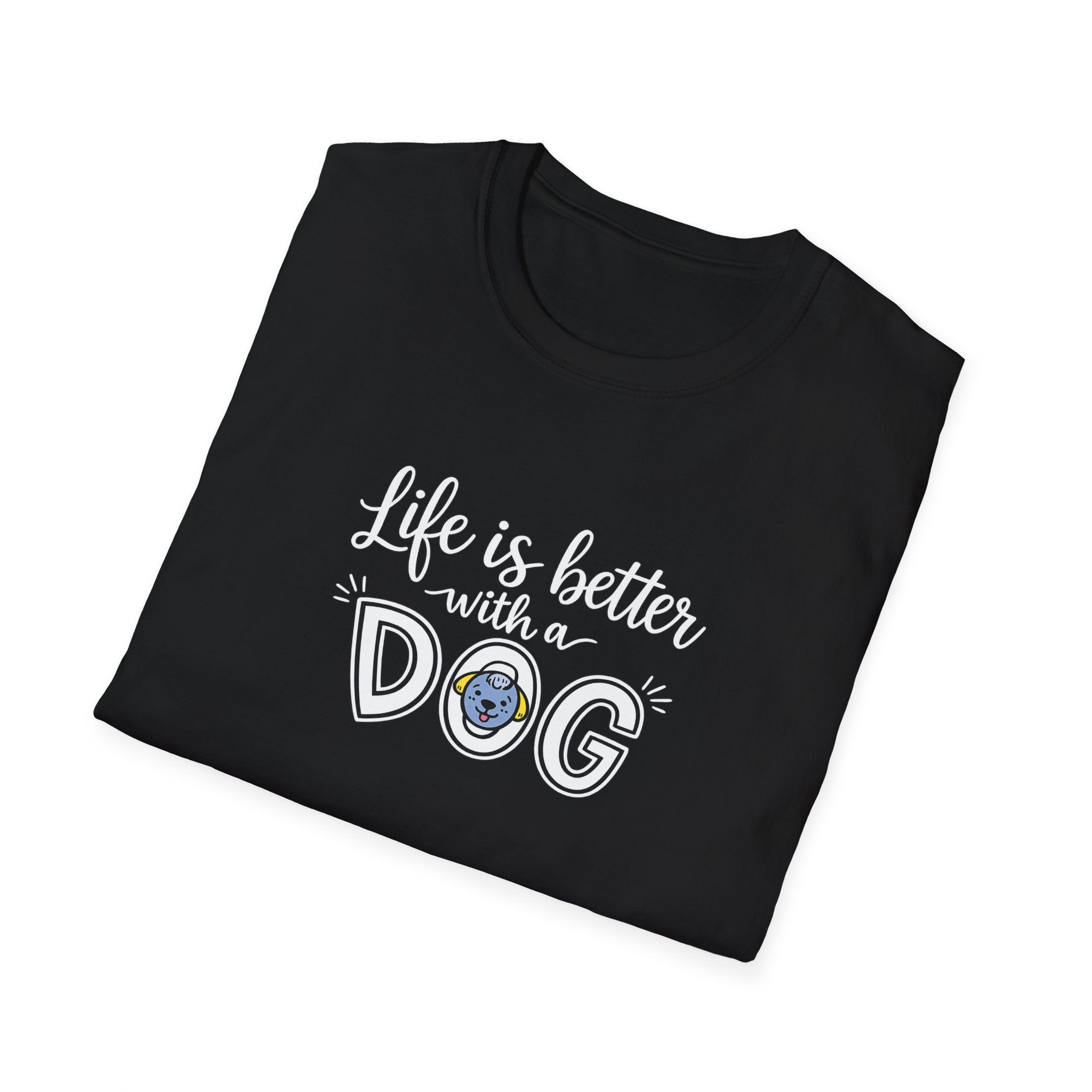 Life Is Better With a Dog Shirt Dog Lover TShirt Pet Owner Gift Cute Dog T-Shirt Dog Owner Gift 6 colors 100% cotton