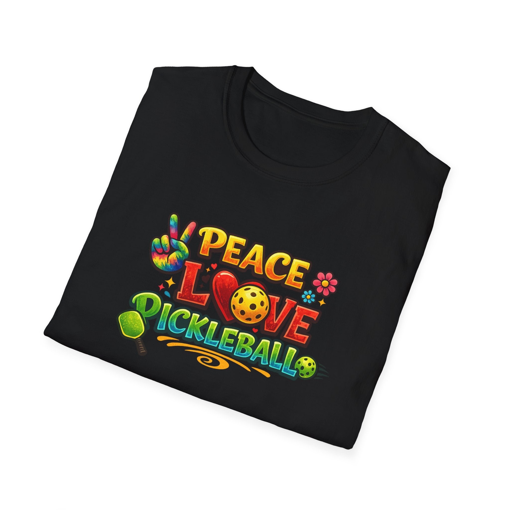 Peace Love Pickleball Shirt Pickleball Player Gift Cute Pickleball Apparel Pickleball Player Tee 9 colors 100% cotton