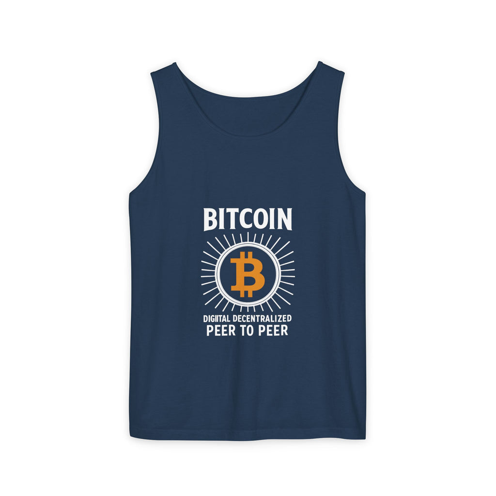 Bitcoin Tank Top Digital-Decentralized-Peer to Peer Wear the Revolution, Own the Future 4 colors 100% cotton