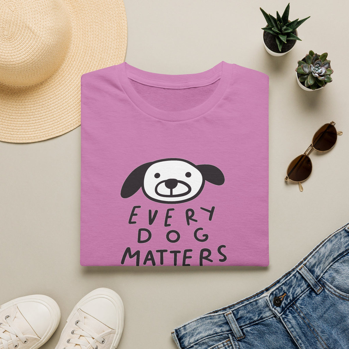 SatsandSripes.com Every Dog Matters T-Shirt Cute Dog Lover Shirt Rescue & Adoption Tee Animal Lover Gift Pet Lover Top Orchid