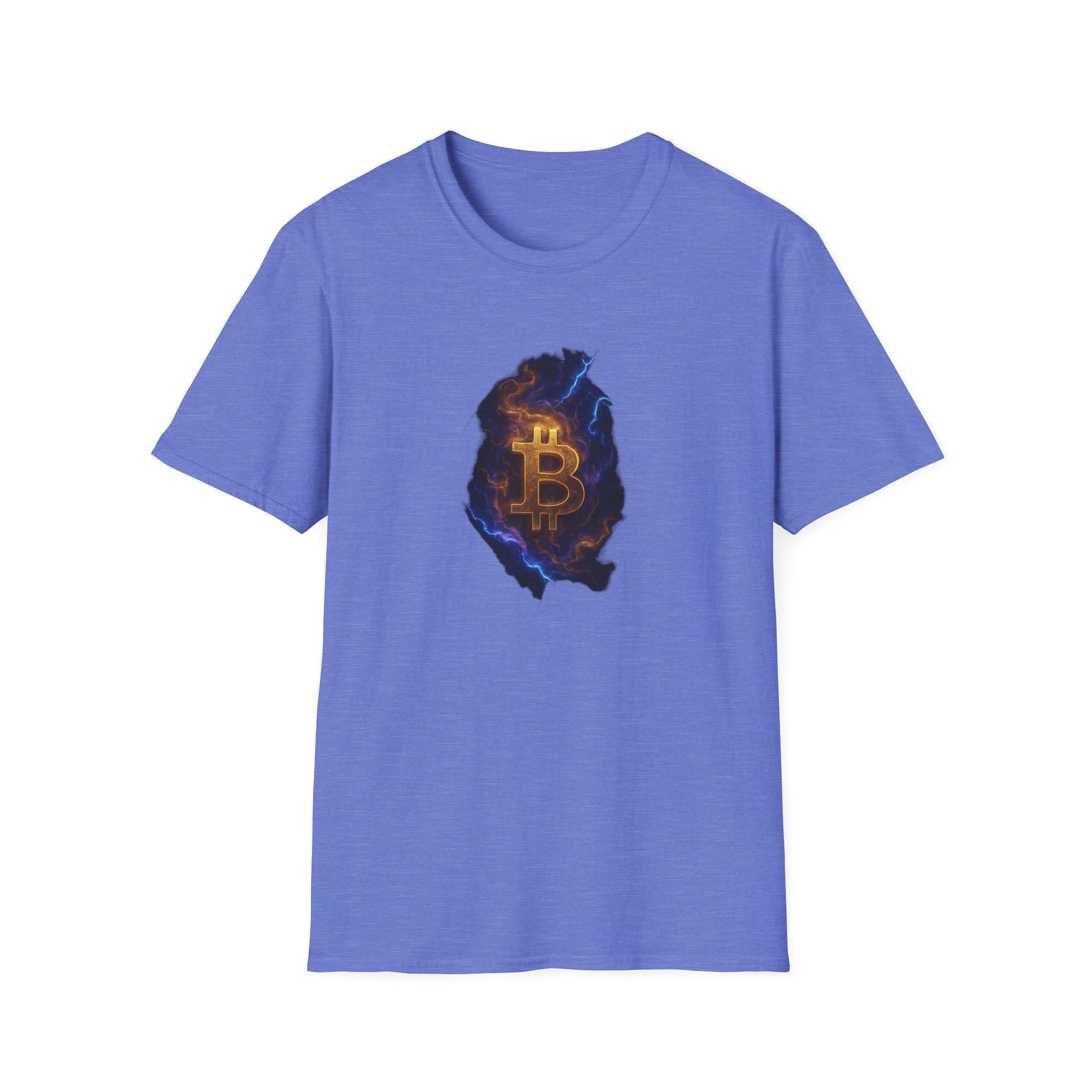 Electric Gold Lightning Bitcoin T-Shirt Krypto Power Entfesselt BTC Tee 3 Farben 100% Baumwolle