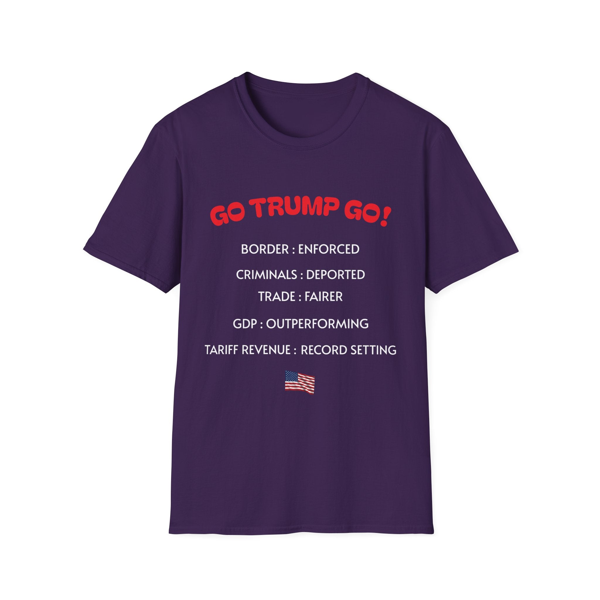 Go Trump Go! Mutiges patriotisches T-Shirt Pro-Amerika Grafik-T-Shirt für stolze Konservative 4 Farben 100% Baumwolle