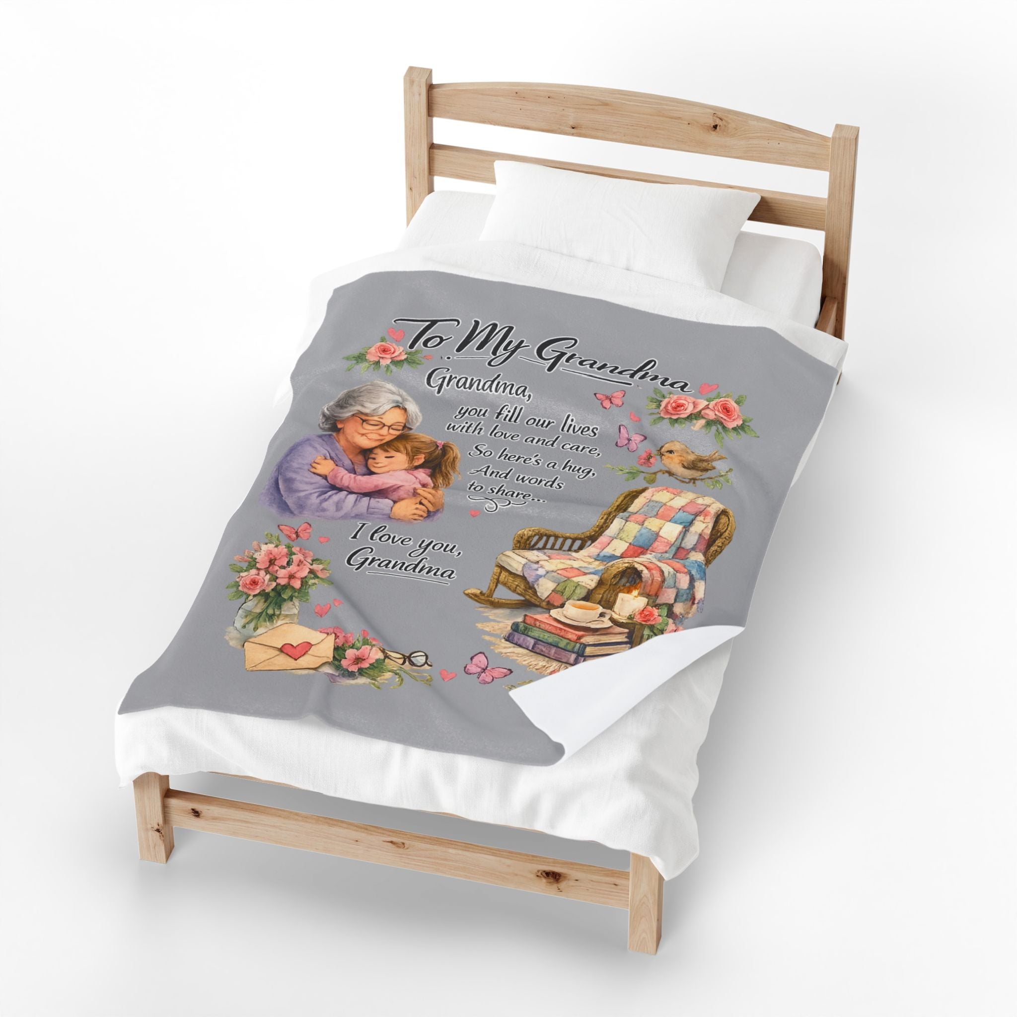 Wrap Grandma in Love Literally Grandma Blanket Throw Cozy Gift from Grandchild Grandma Birthday 50" x 60"