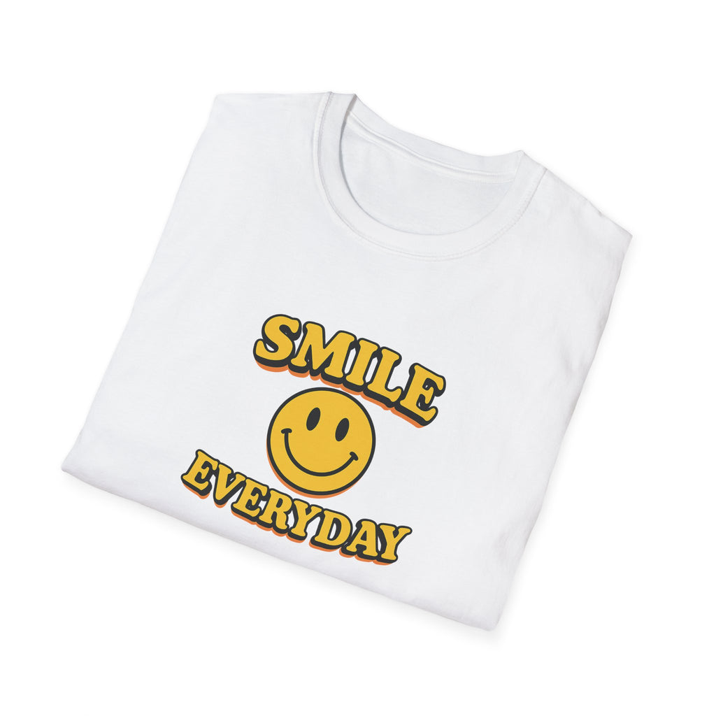 Smile Everyday Retro Tee Happy Vibes Shirt Positive Quote Graphic Tee Feel-Good Aesthetic Shirt 5 colors 100% cotton
