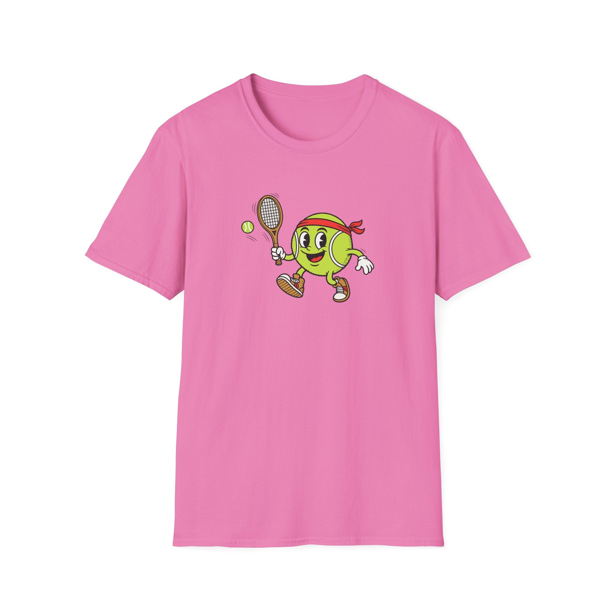 Niedliches Tennisball-Maskottchen T-Shirt Lustiges Tennis-Shirt Tennisspieler-Geschenk Tennisliebhaber-Bekleidung 8 Farben 100 % Baumwolle