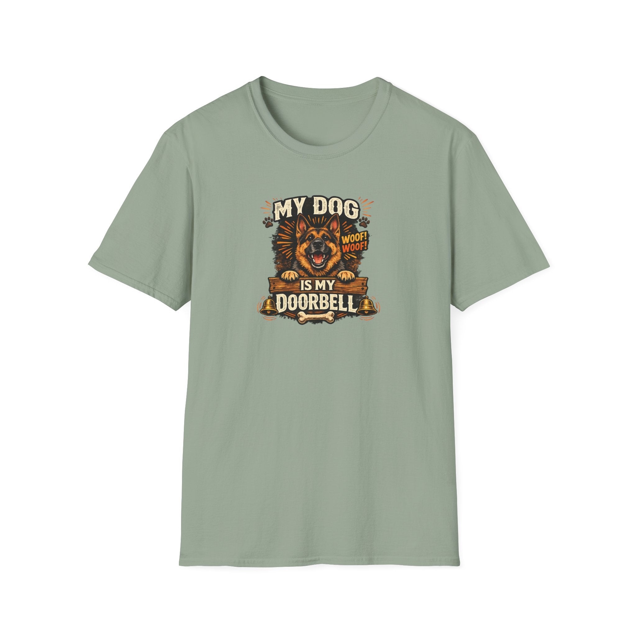 Mein Hund ist meine Türklingel T-Shirt Lustiges Hundeliebhaber-Shirt Hunde Mama Tee Haustierbesitzer Humor Shirt Niedliches Hunde Grafik Tee 6 Farben 100% Baumwolle