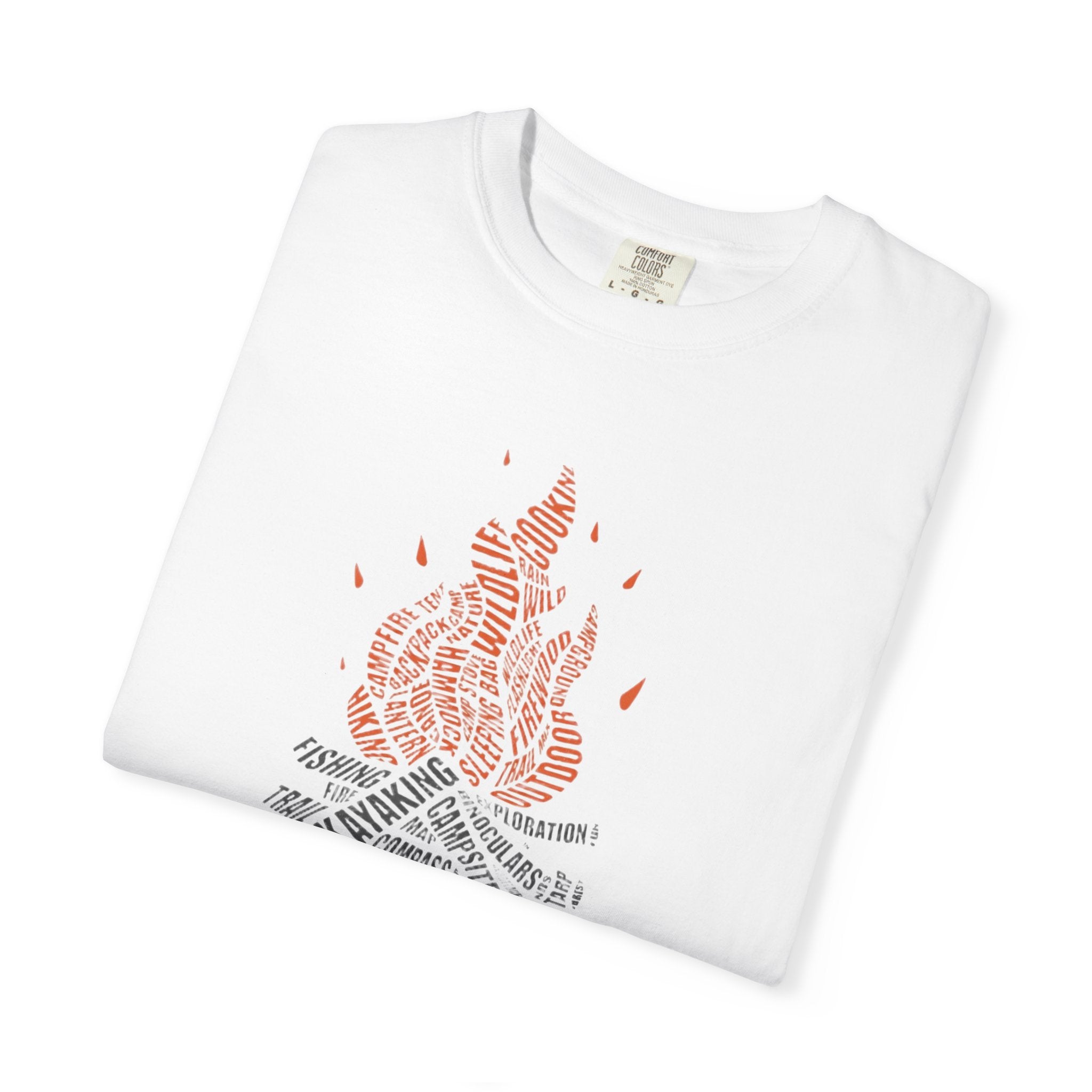 Campfire Typography T-shirt Camping Bonfire Graphic Tee 2 colors 100% cotton