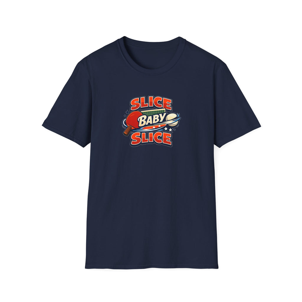 Sats and Stripes Slice Baby Slice Table Tennis T-Shirt Ping Pong Graphic Tee Navy