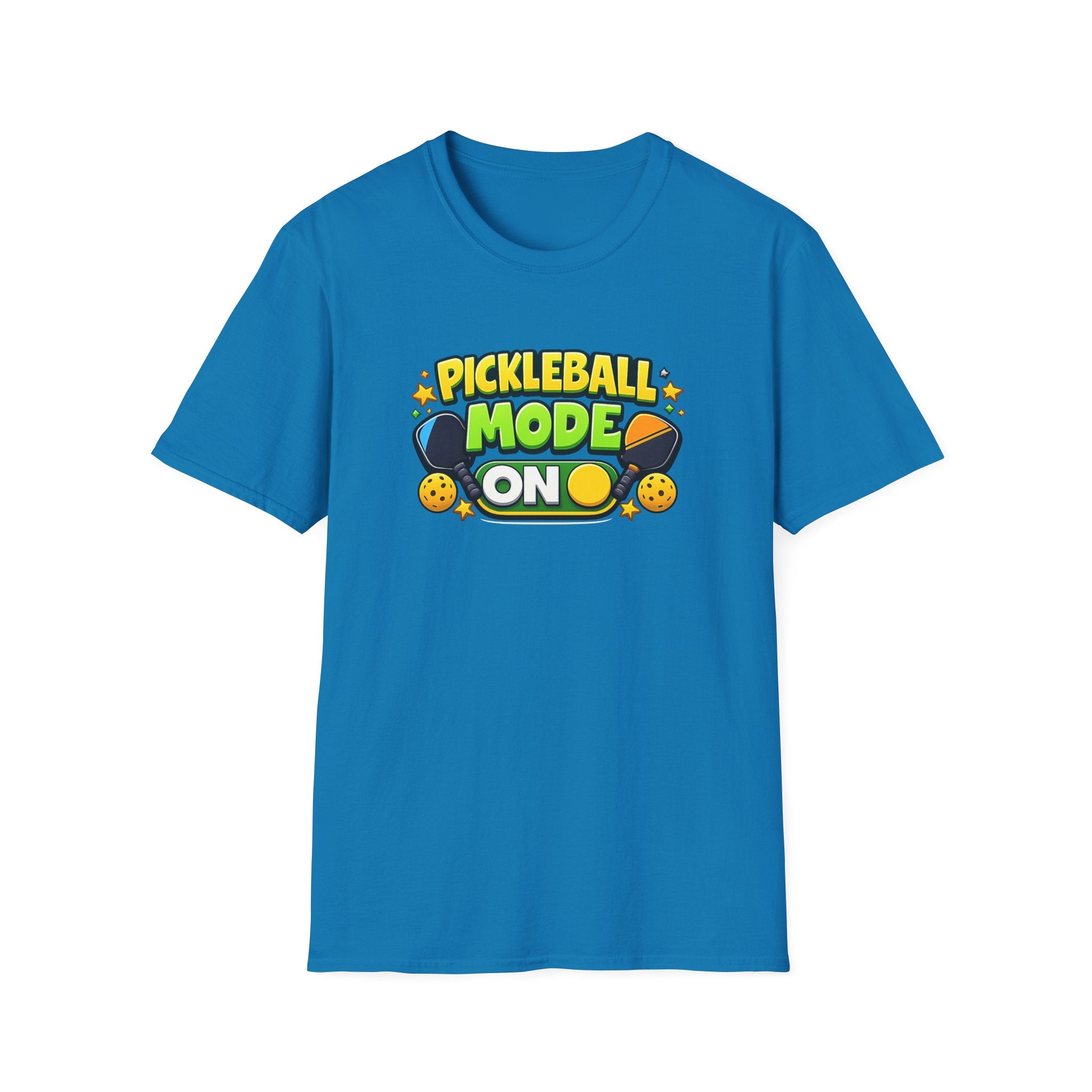 Sats and Stripes Pickleball Mode ON T-Shirt - Funny Pickleball Shirt Royal Blue