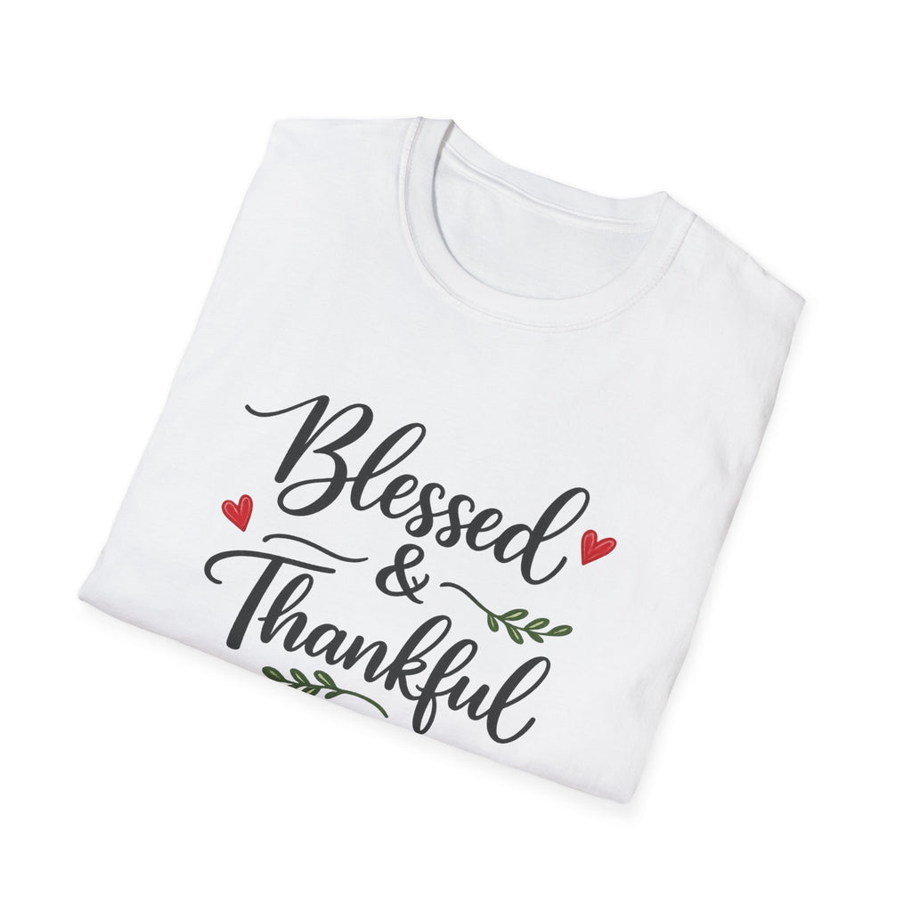 Blessed & Thankful T-Shirt Christian Gratitude Shirt Faith Inspired Tee 7 colors 100% cotton