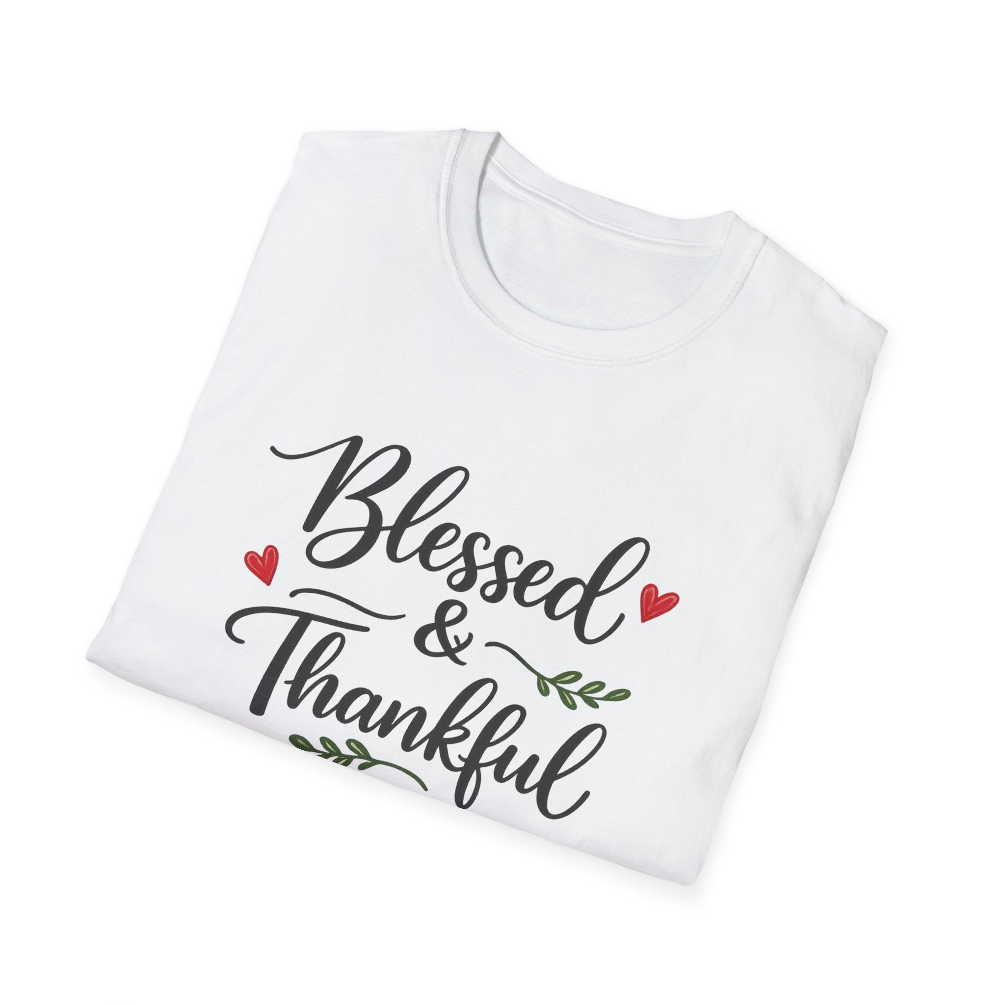 Blessed & Thankful T-Shirt Christian Gratitude Shirt Faith Inspired Tee 7 colors 100% cotton
