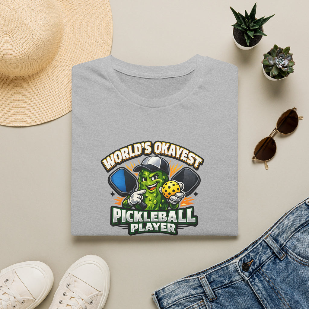 World’s Okayest Pickleball Player T-Shirt – Funny Pickleball Graphic Tee 5 colors 100% cotton