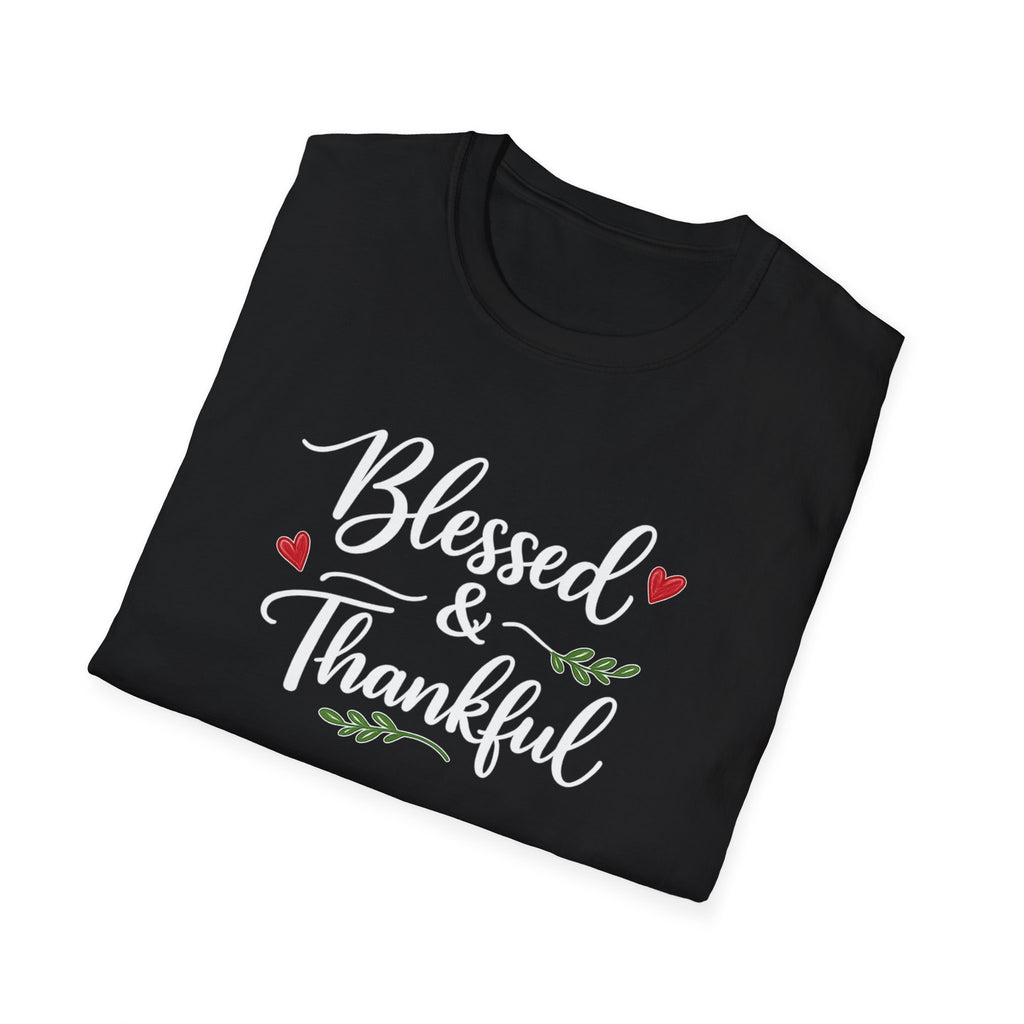 Blessed & Thankful T-Shirt Christian Gratitude Shirt Faith Inspired Tee 7 colors 100% cotton