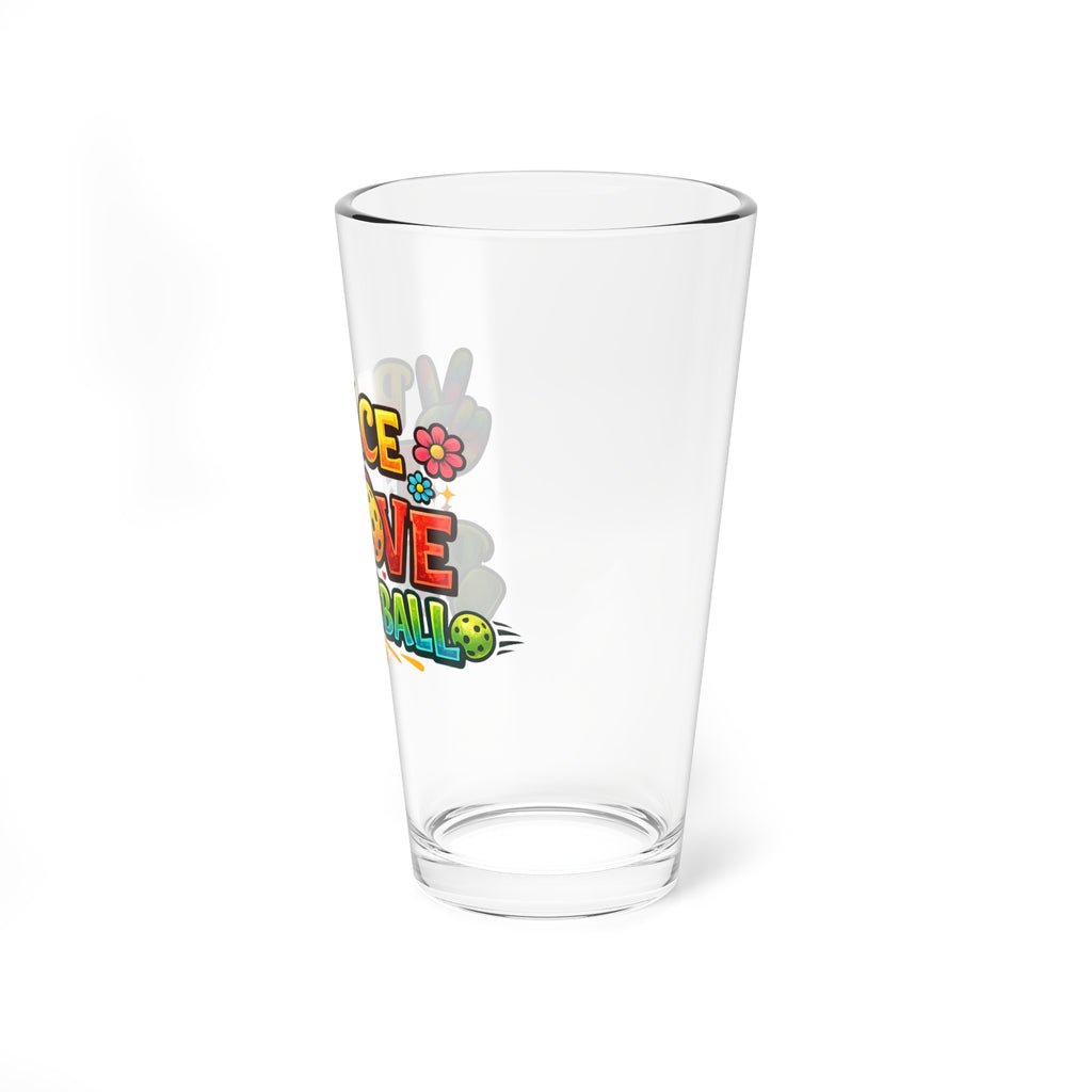 Peace Love Pickleball Pint Glass Fun Pickleball Gift Beer Glass for Pickleball Lovers 16 oz