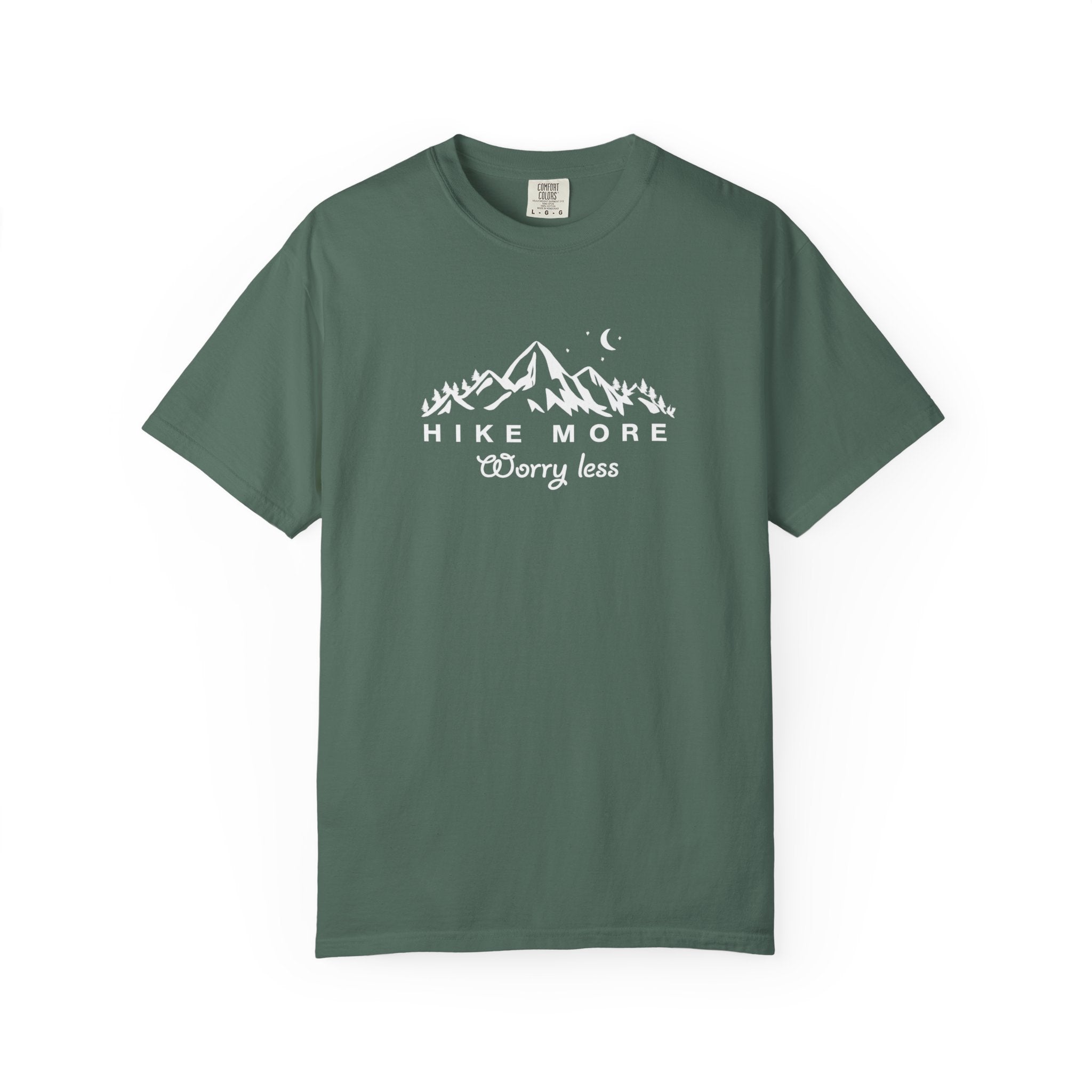 Hike More Worry Less Shirt Hiking TShirt Outdoor Adventure Tee Mountain Nature Lover Gift Hiking Tee 7 colors 100% cotton