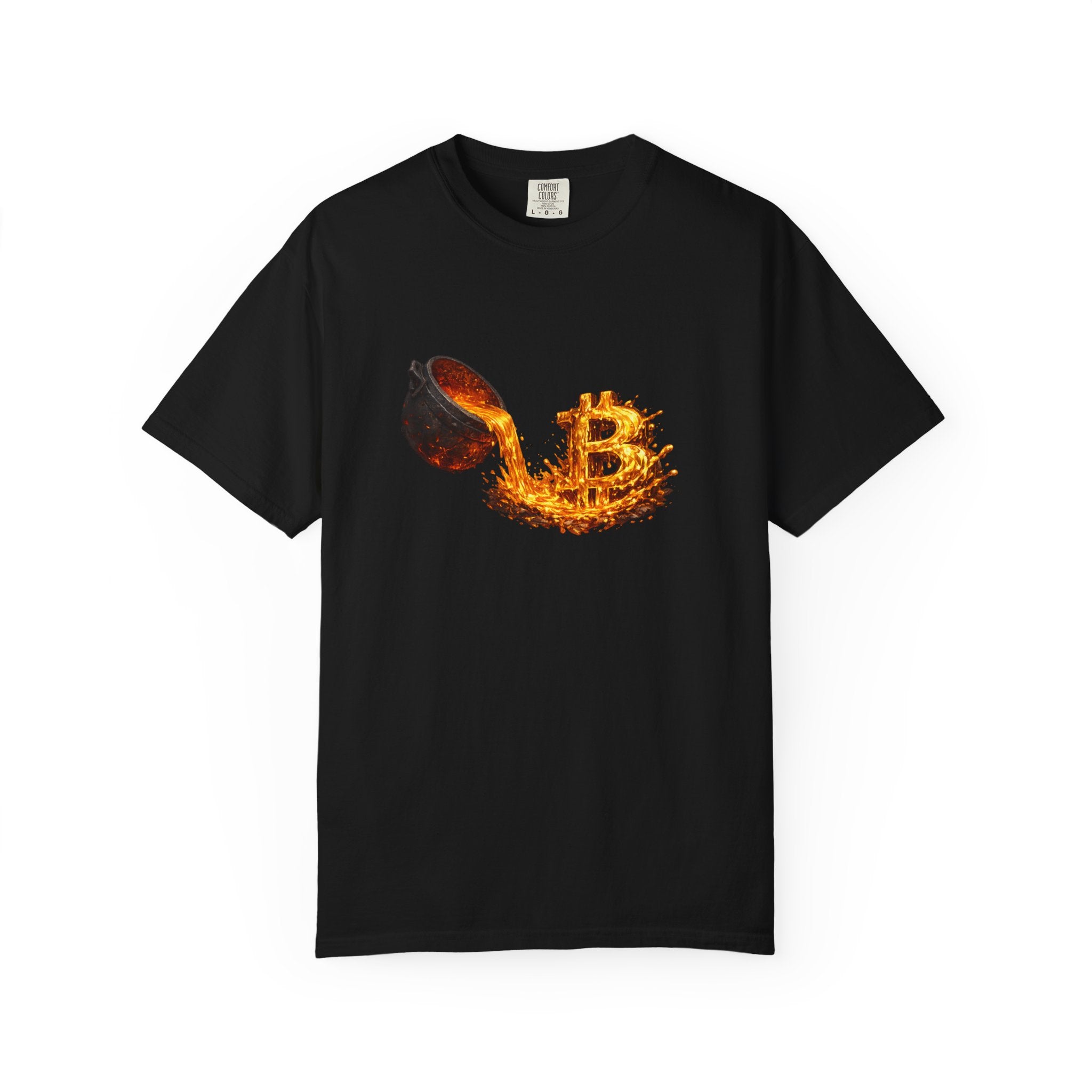 Burning Bitcoin spoon T-shirt Crypto Investor Shirt Bitcoin Holder Apparel Digital Gold Graphic Tee 5 colors 100% cotton