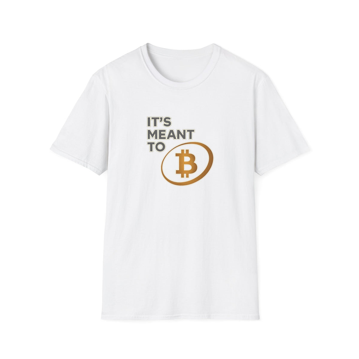 SatsandStripes.com It's Meant to B Bitcoin Shirt Crypto Investor Tee BTC Logo T-Shirt Orange Bitcoin Merch White