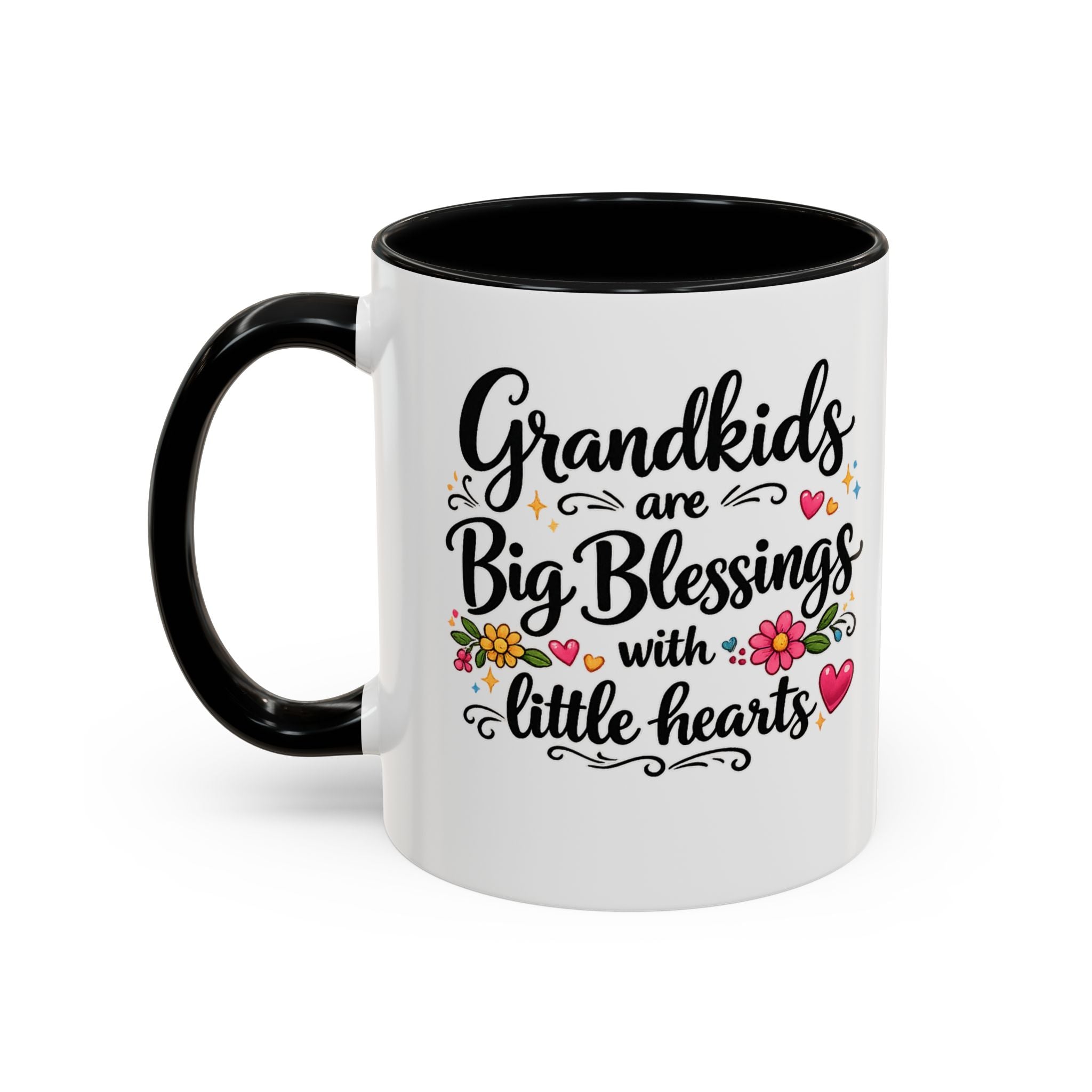 Grandkids Are Big Blessings Mug Grandma Coffee Mug Floral Grandma Gift 6 Color Options 11 oz or 15 oz