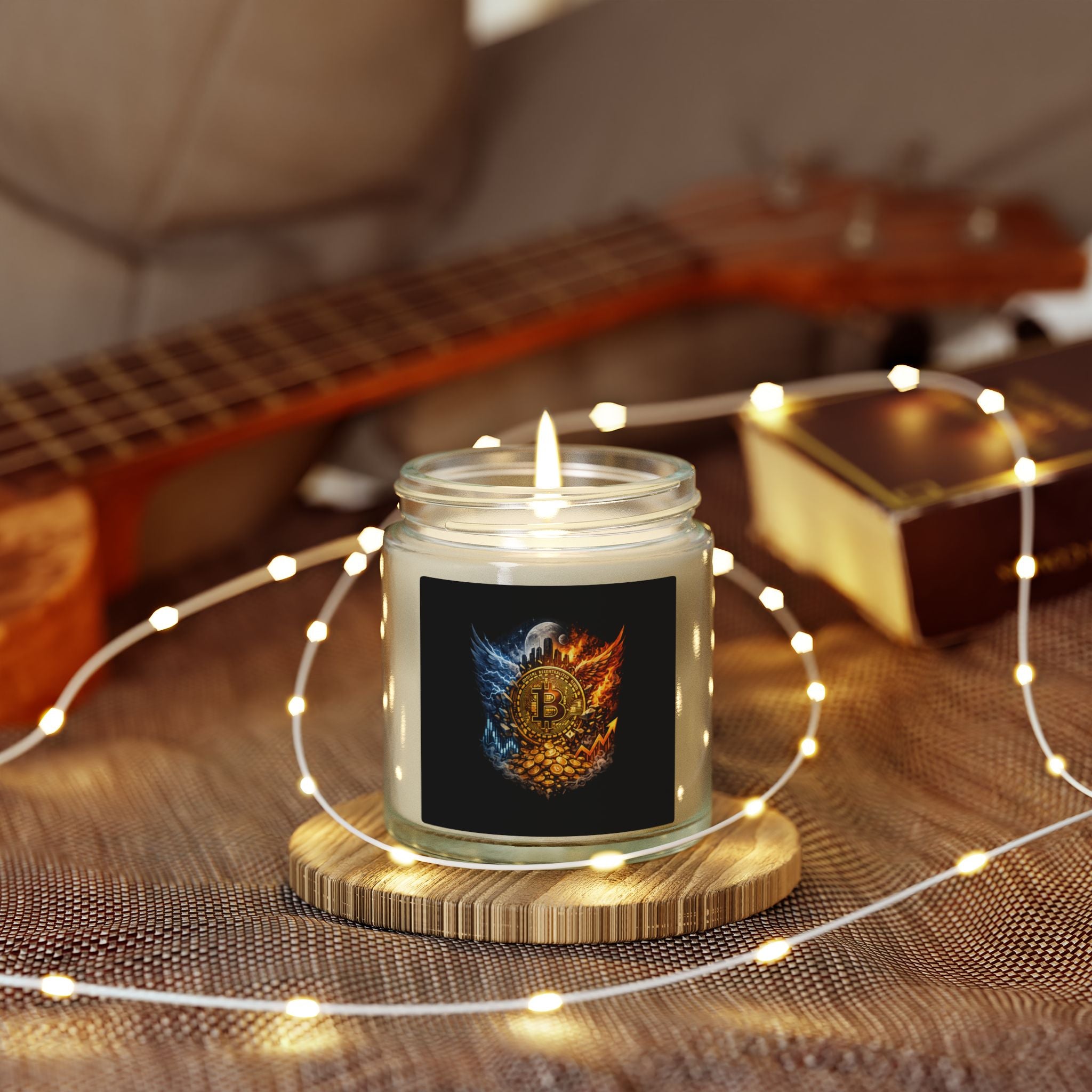 Bitcoin Scented Candles, Coconut Apricot Wax (4oz, 9oz) 8 scents available
