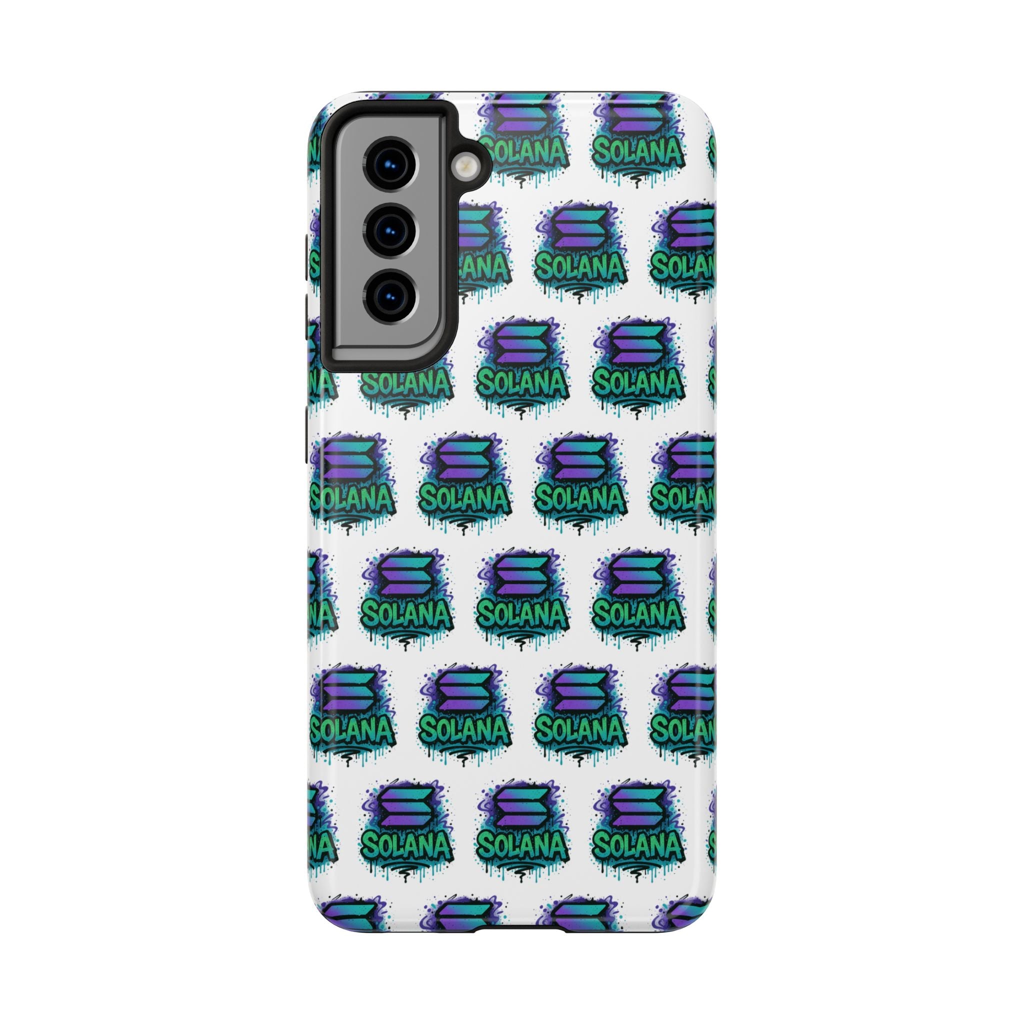 Edgy Solana Tough Phone Case Crypto iPhone Samsung Case Glossy Protective Phone Cover Impact Resistant SOL Case
