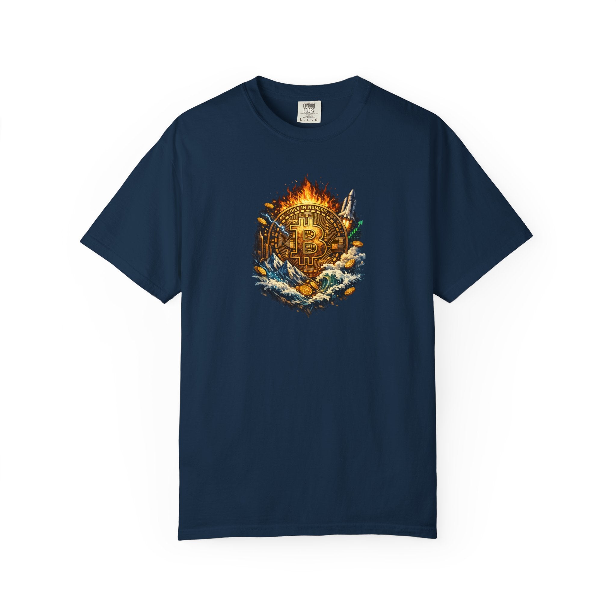 Bitcoin Tidal Wave T-Shirt Futuristic Crypto Graphic Tee Bitcoin Art Shirt Crypto Gift for Him 12 colors 100% cotton