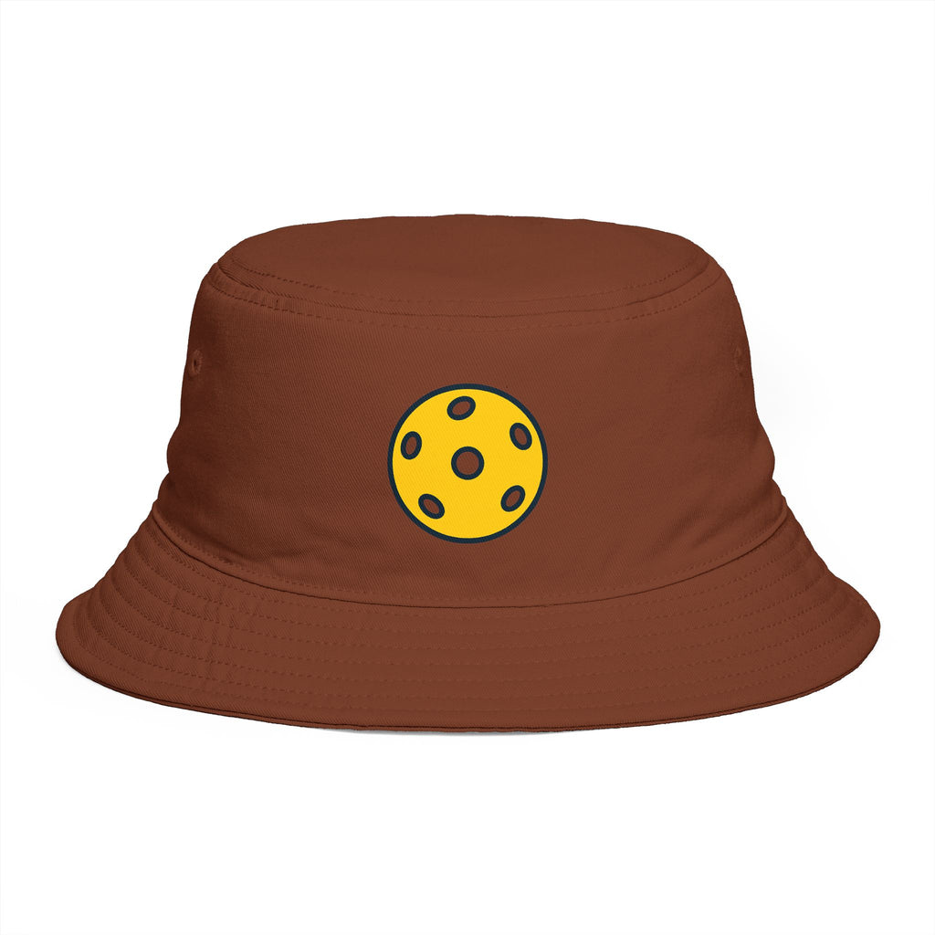 Pickleball Bucket Hat Yellow Pickleball Icon Cap Trendy Court Style Sun Hat for Men & Women 6 colors 100% cotton