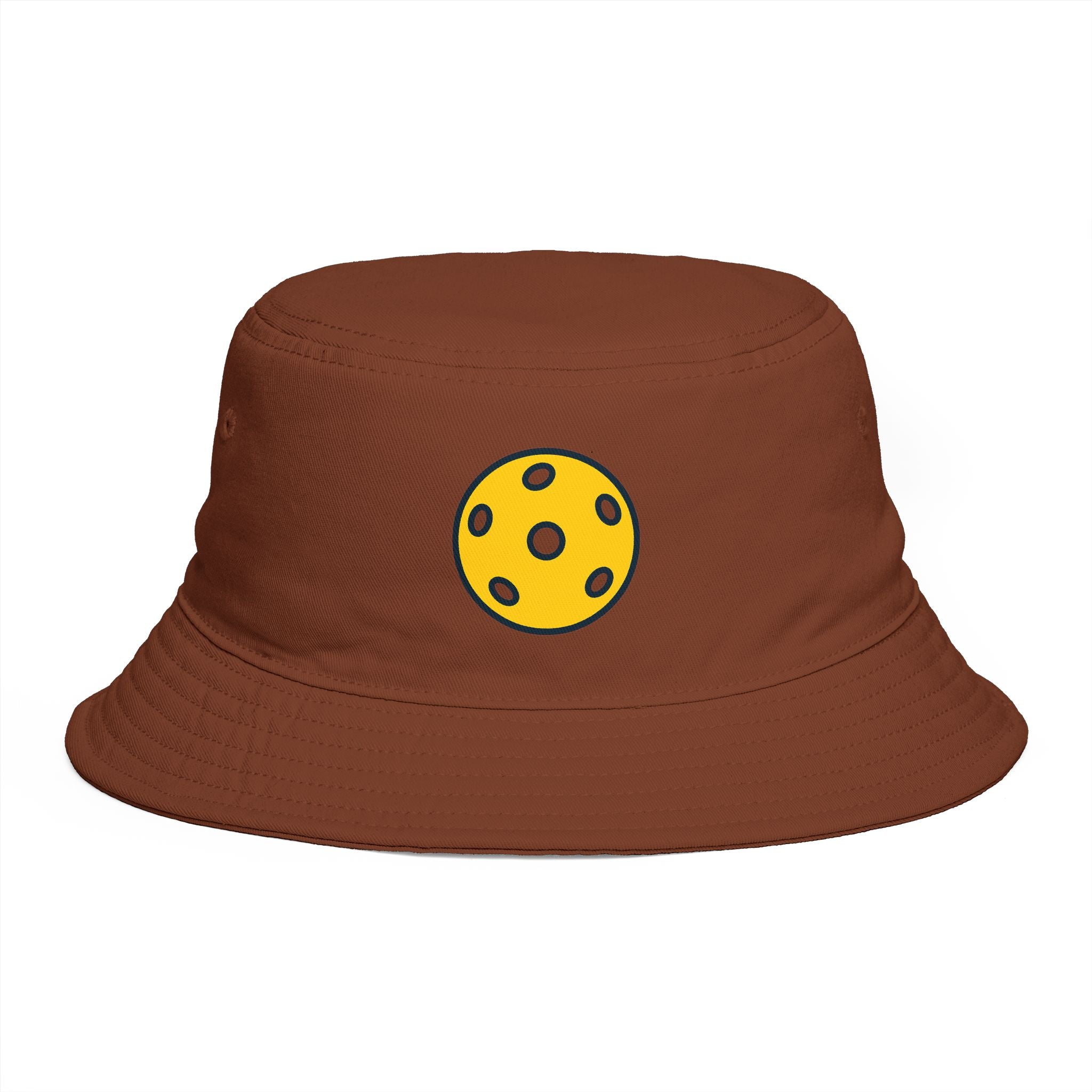 Pickleball Bucket Hat Yellow Pickleball Icon Cap Trendy Court Style Sun Hat for Men & Women 6 colors 100% cotton