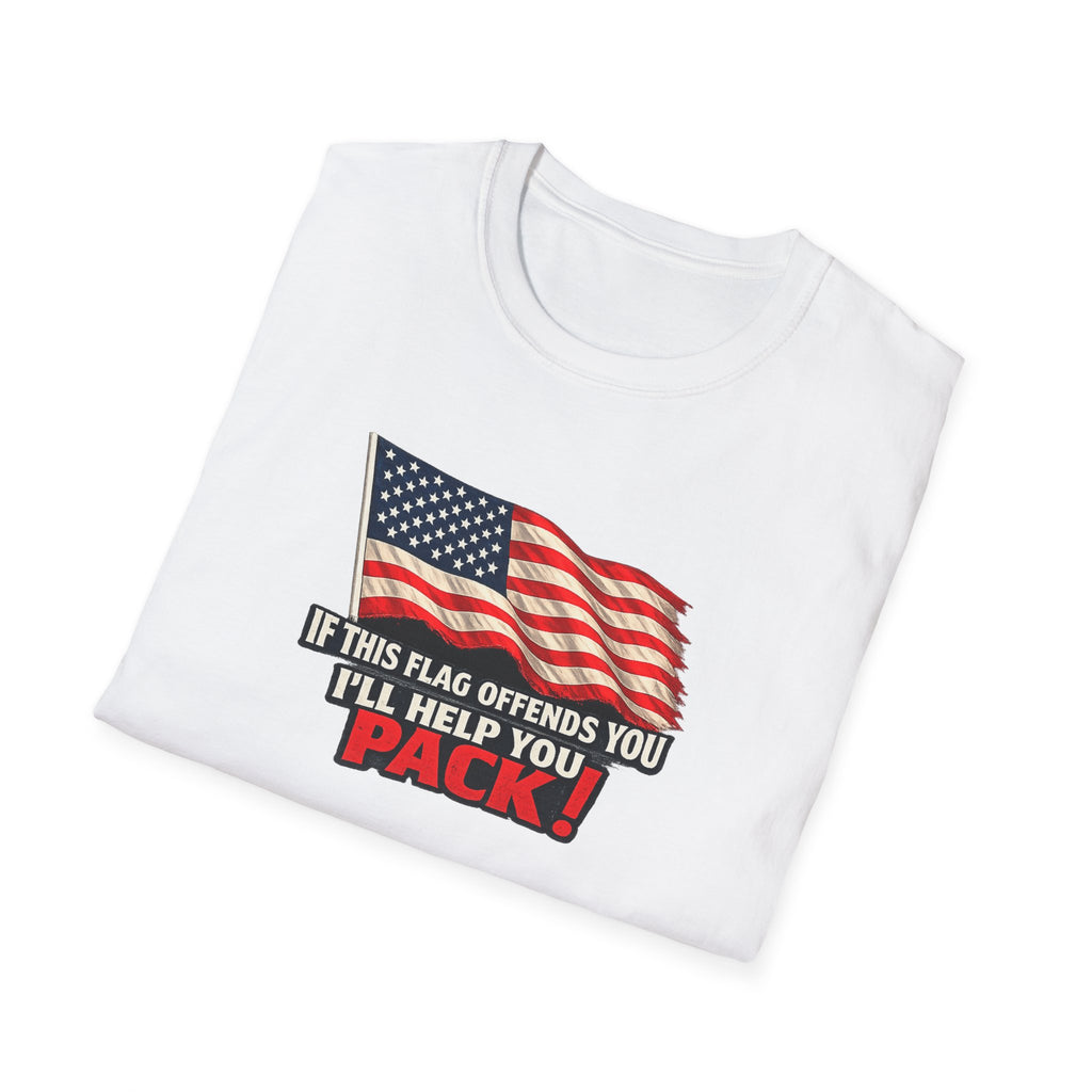 If This Flag Offends You I'll Help You Pack Tee Patriotic American Flag Shirt Gift for Patriots 7 colors 100% cotton