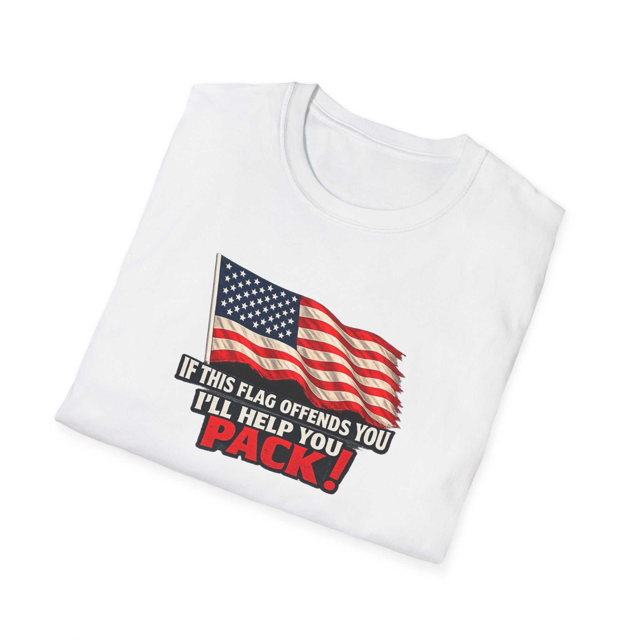 If This Flag Offends You I'll Help You Pack Tee Patriotic American Flag Shirt Gift for Patriots 7 colors 100% cotton