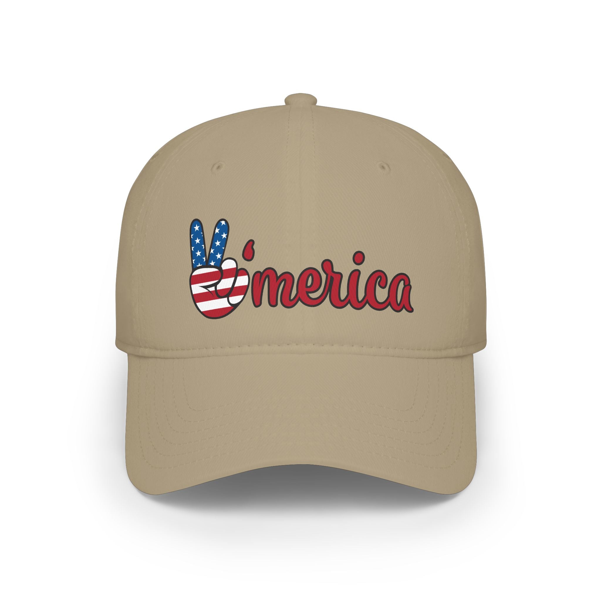 Sats and Stripes America Hat Patriotic Peace Sign Cap USA Flag Hat Fourth of July Cap Patriotic Gift Khaki