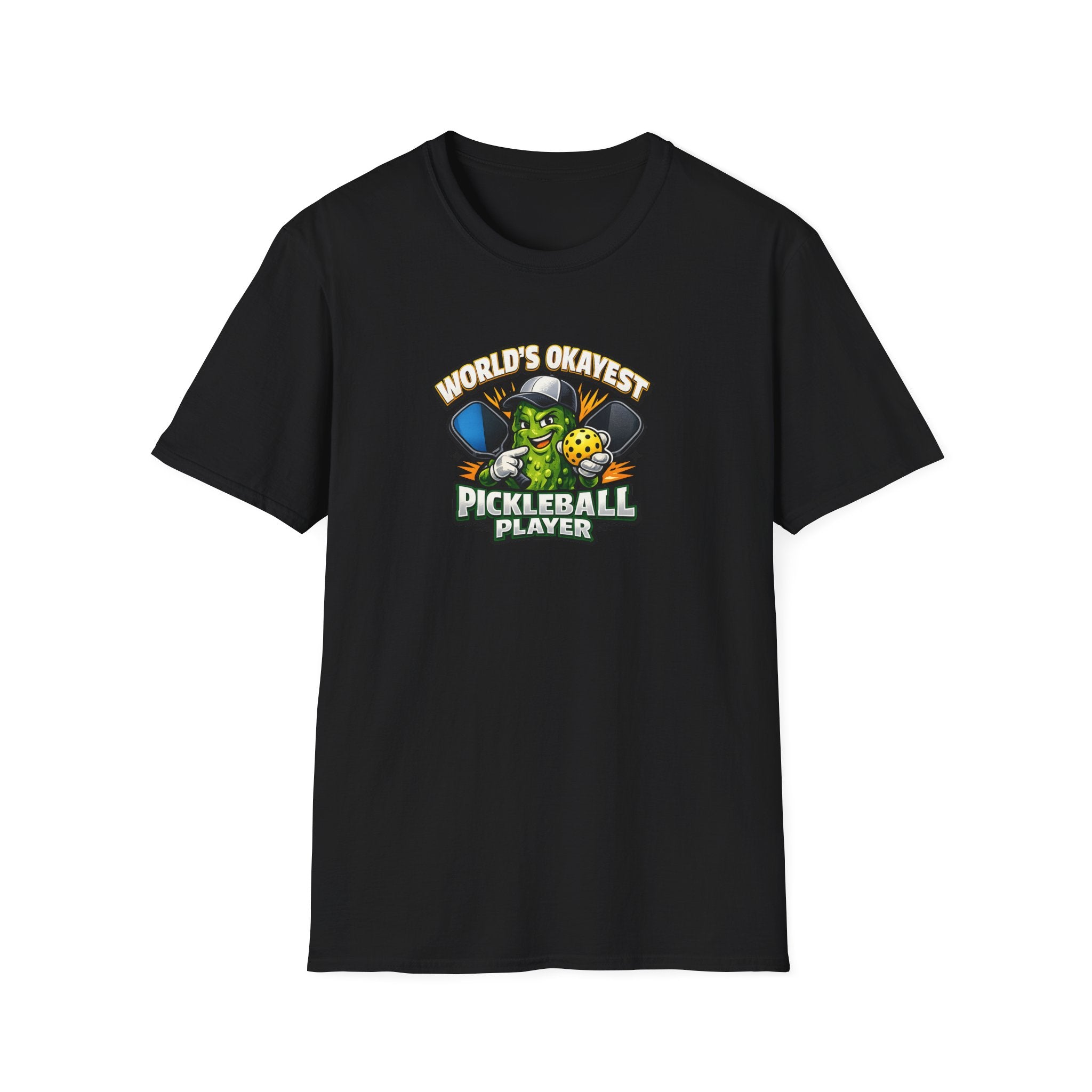 Sats and Stripes World’s Okayest Pickleball Player T-Shirt Black