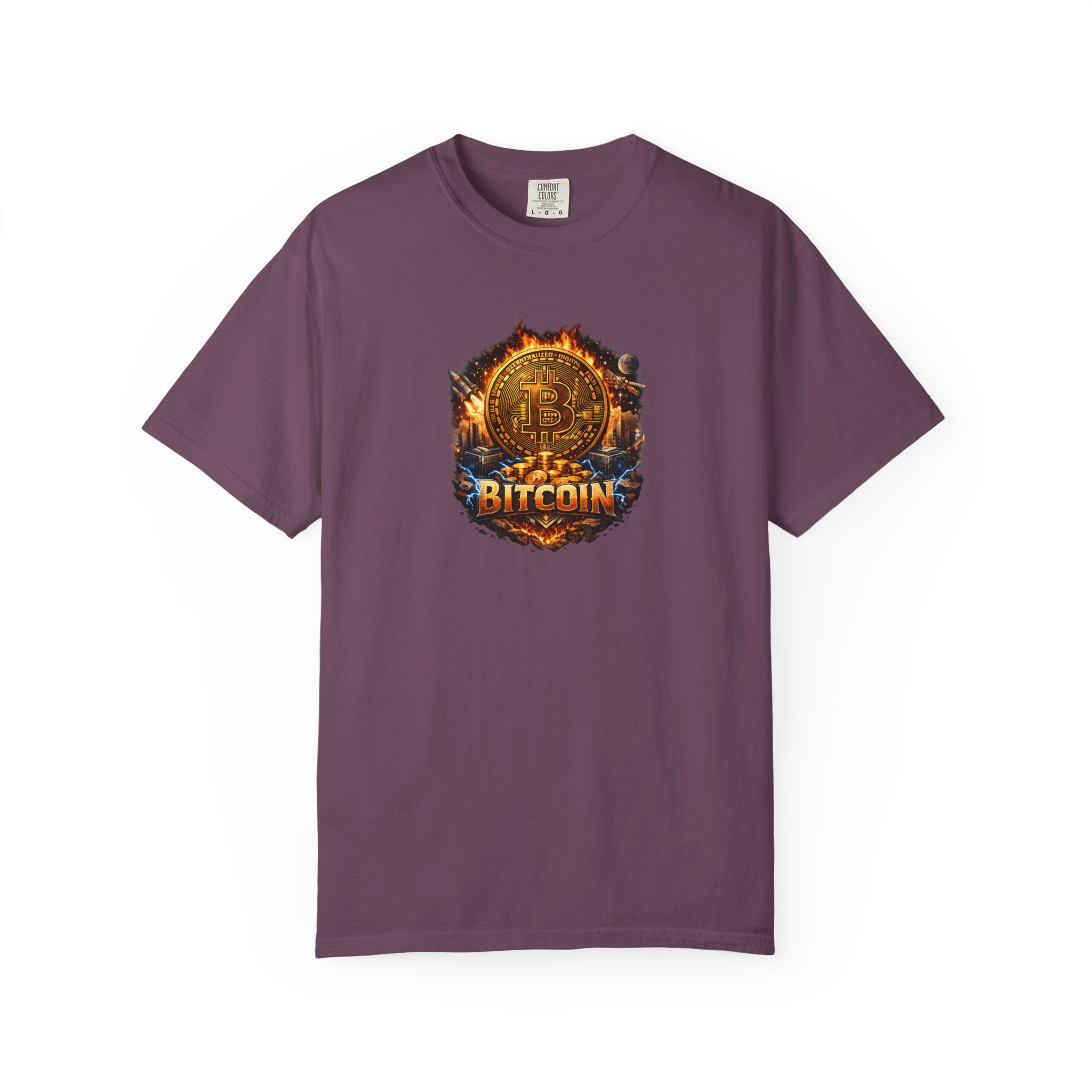 Bitcoin Flame Logo T-shirt Crypto Graphic Tee Digital Currency Design 12 colors 100% cotton
