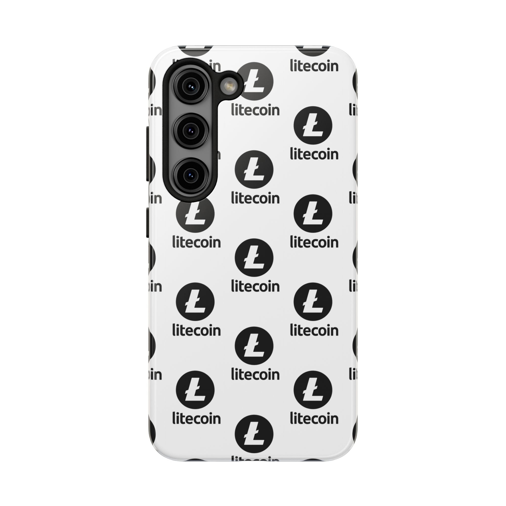 Litecoin Tough Phone Case Crypto iPhone Case Samsung Galaxy Case Litecoin Logo Phone Cover Glossy Protective Case