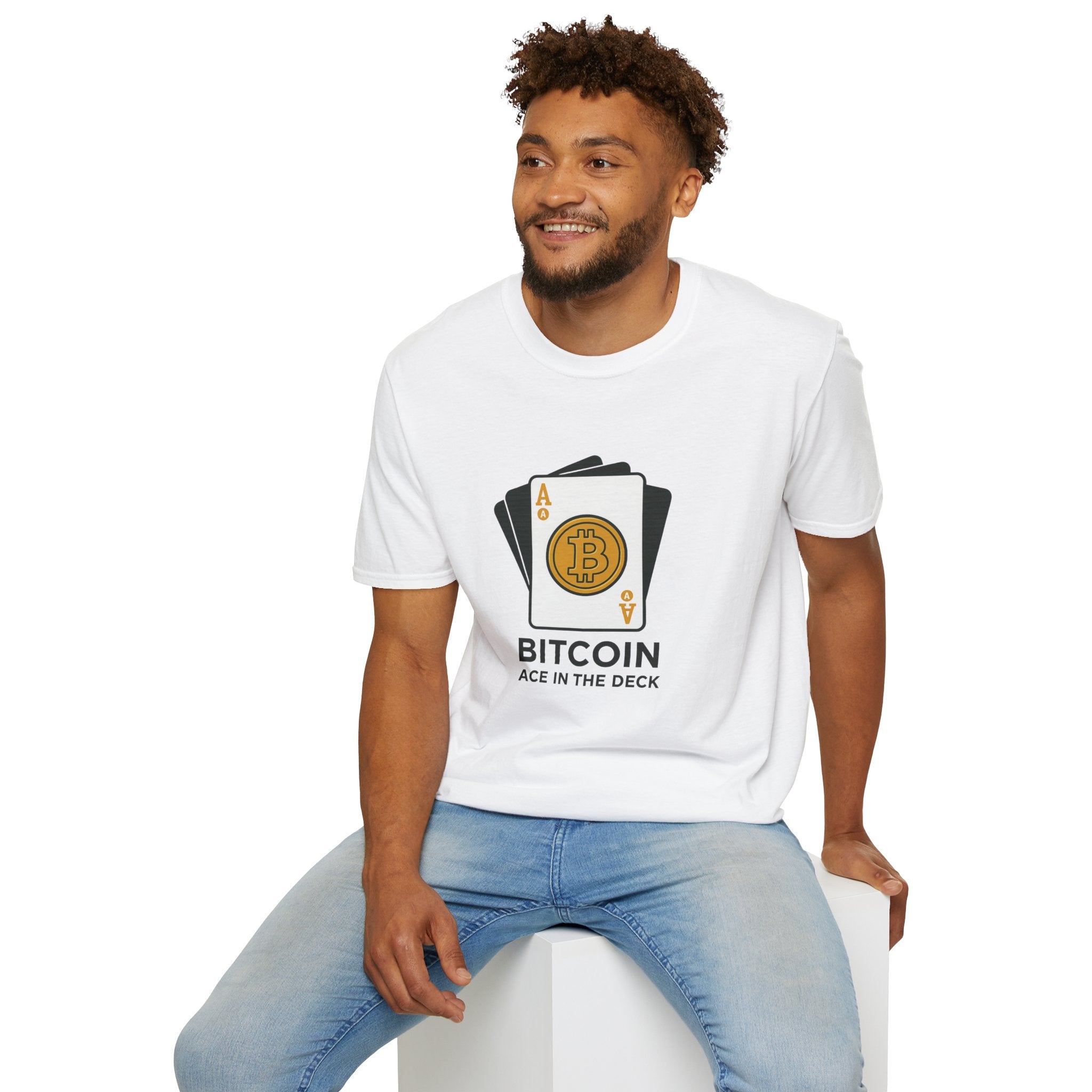 Bitcoin Ace in the Deck T-Shirt Bold Crypto Statement Tee for Bitcoin Enthusiasts 7 colors 100% cotton