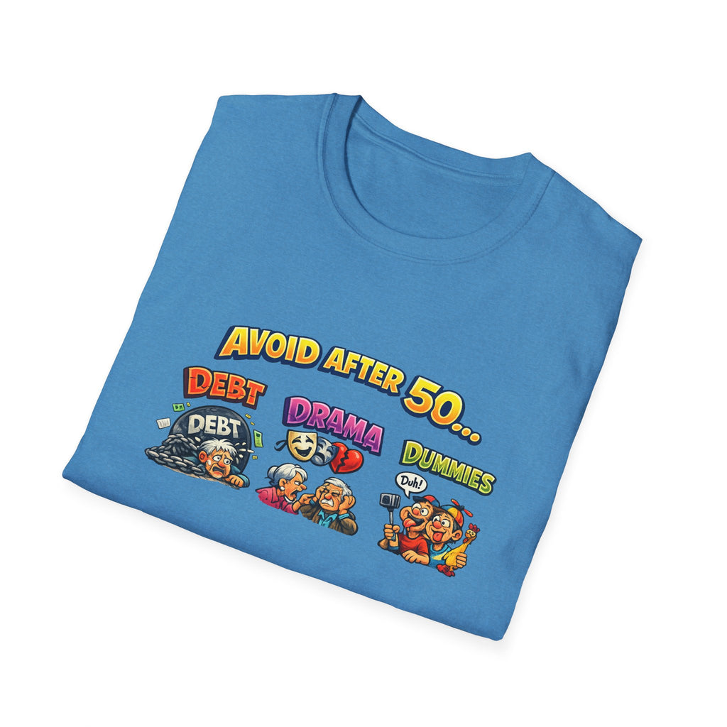 Avoid After 50 Funny T-Shirt Birthday Gift for Men & Women Over 50 Sarcastic Aging Tee 8 colors 100% cotton