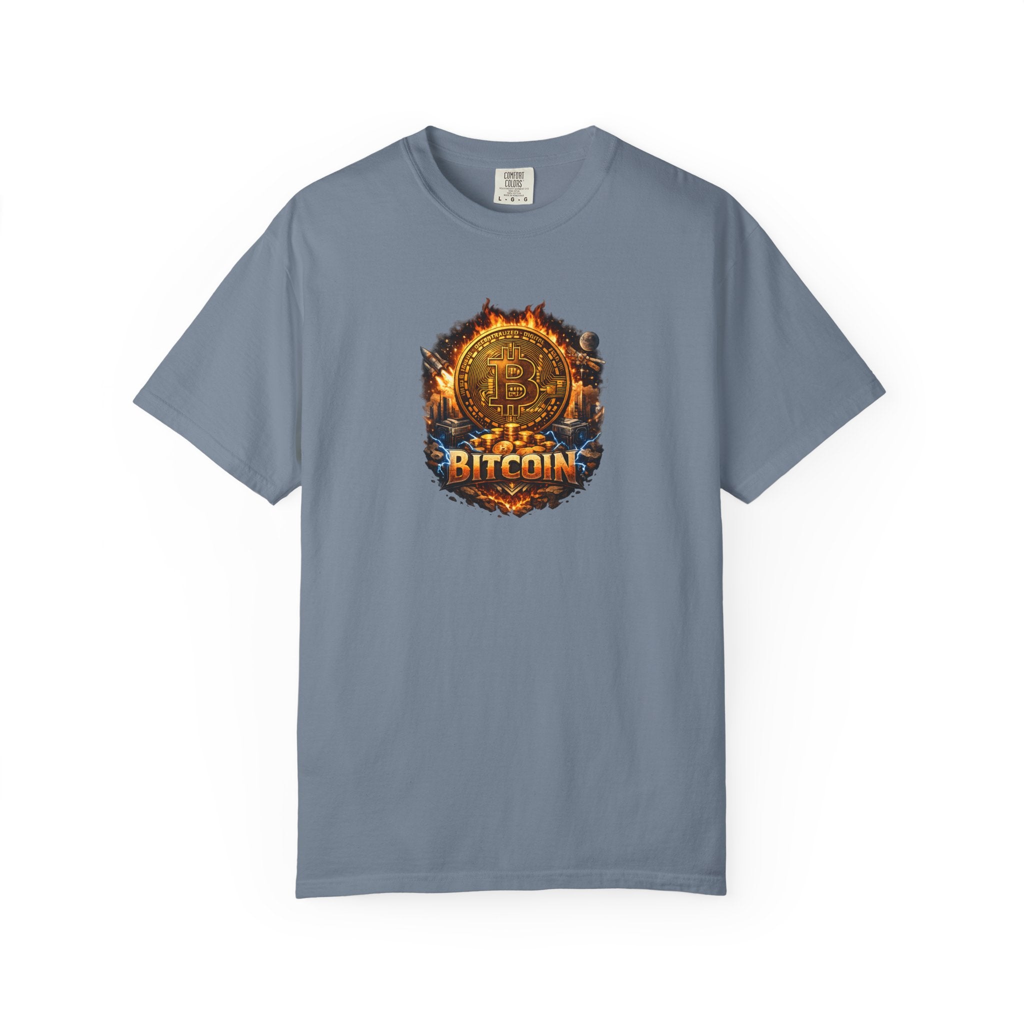 Bitcoin Flame Logo T-shirt Crypto Graphic Tee Digital Currency Design 12 colors 100% cotton