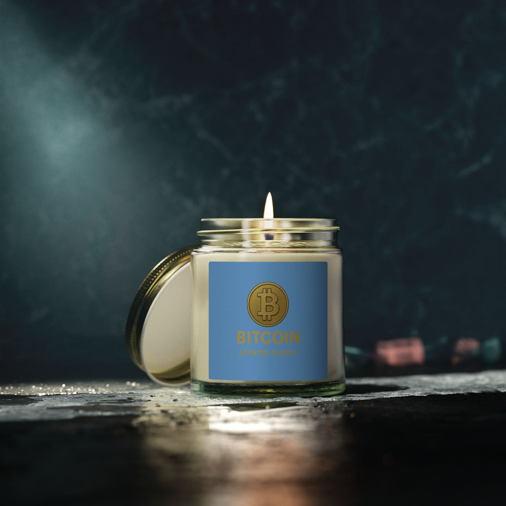 Bitcoin Logo Coconut-Apricot Wax Candle 4 oz & 9 oz sizes 8 fragrances available